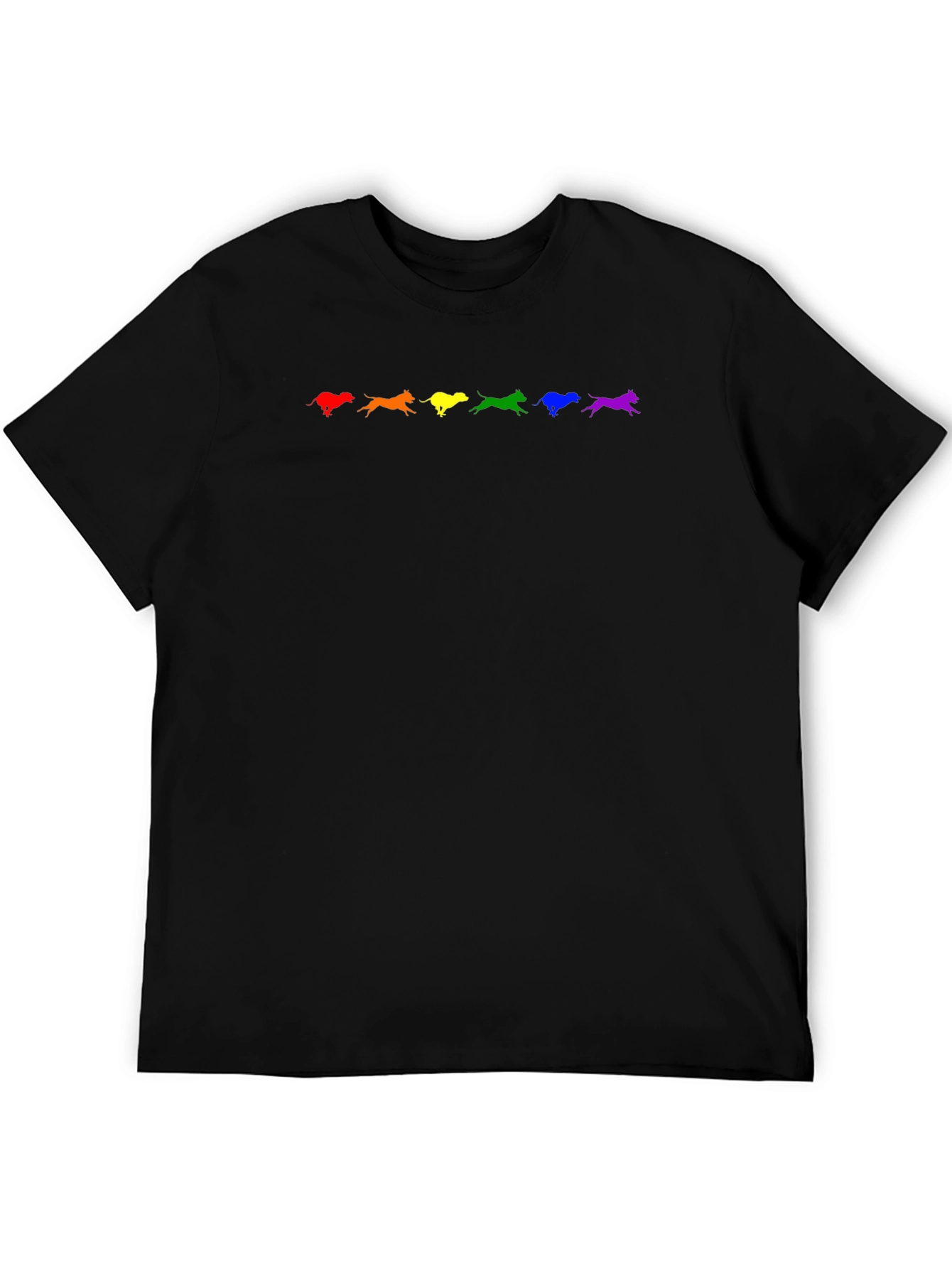 Rainbow Dogs Black T-Shirt