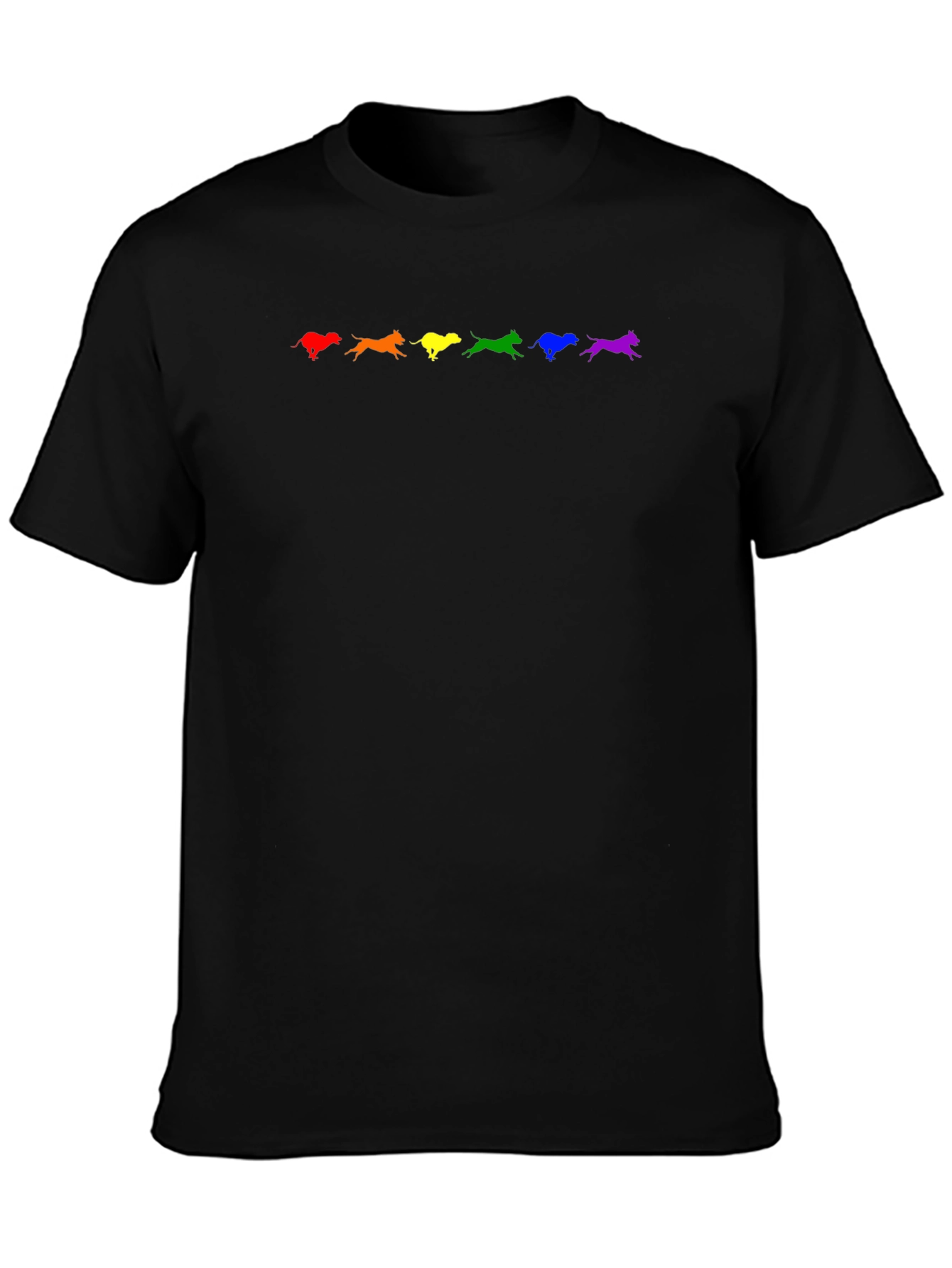 Rainbow Dogs Black T-Shirt