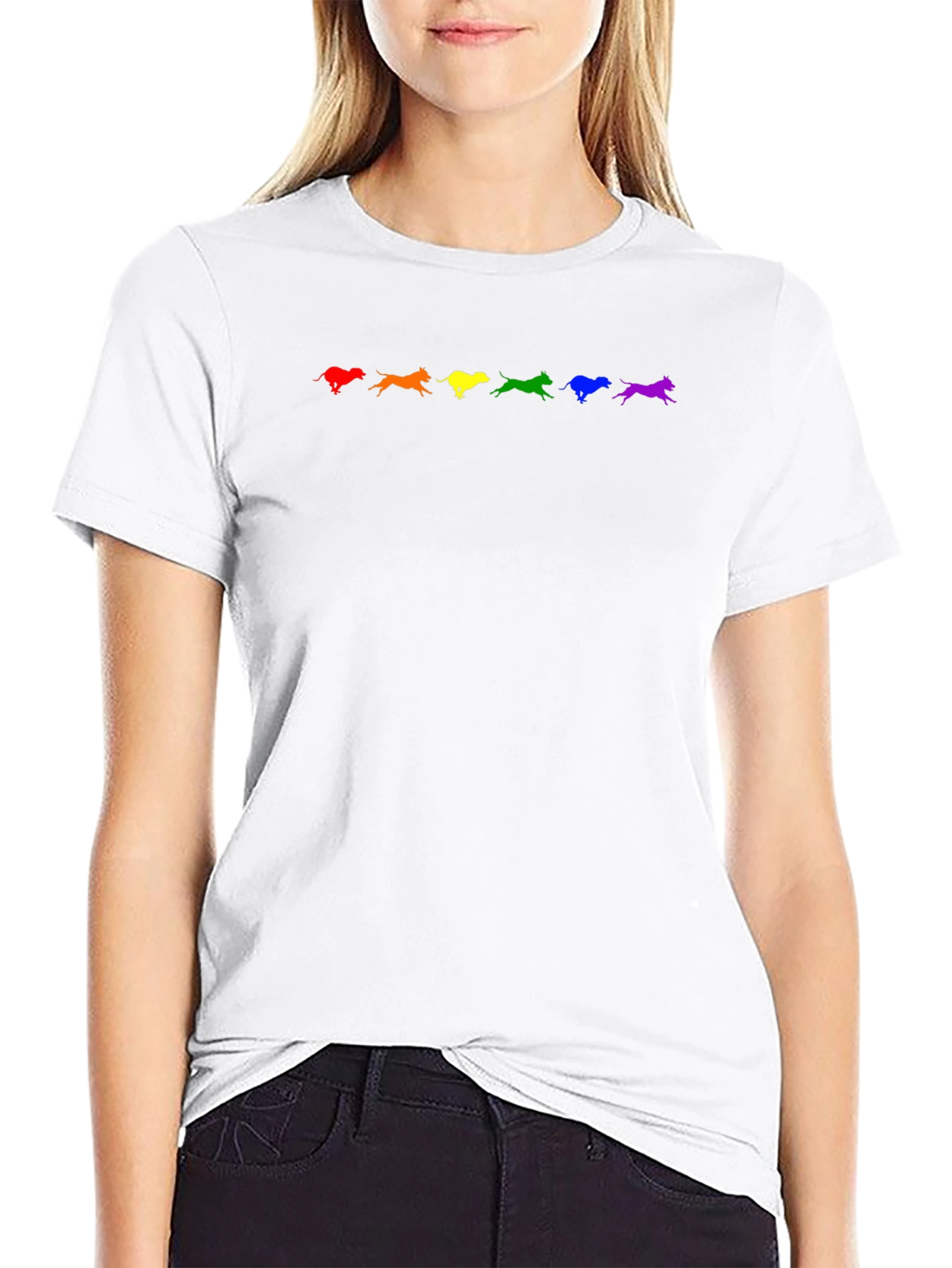 Rainbow Dogs Black T-Shirt