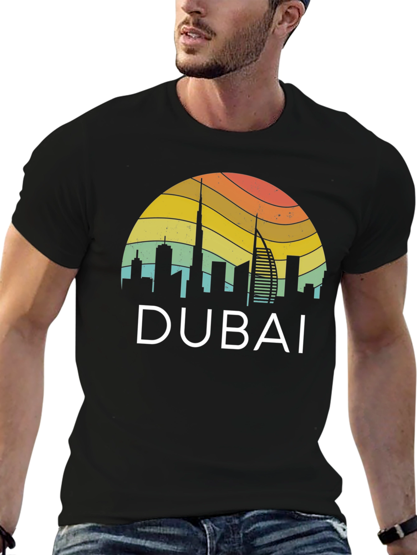 Dubai Skyline Retro T-Shirt - Vacation Souvenir