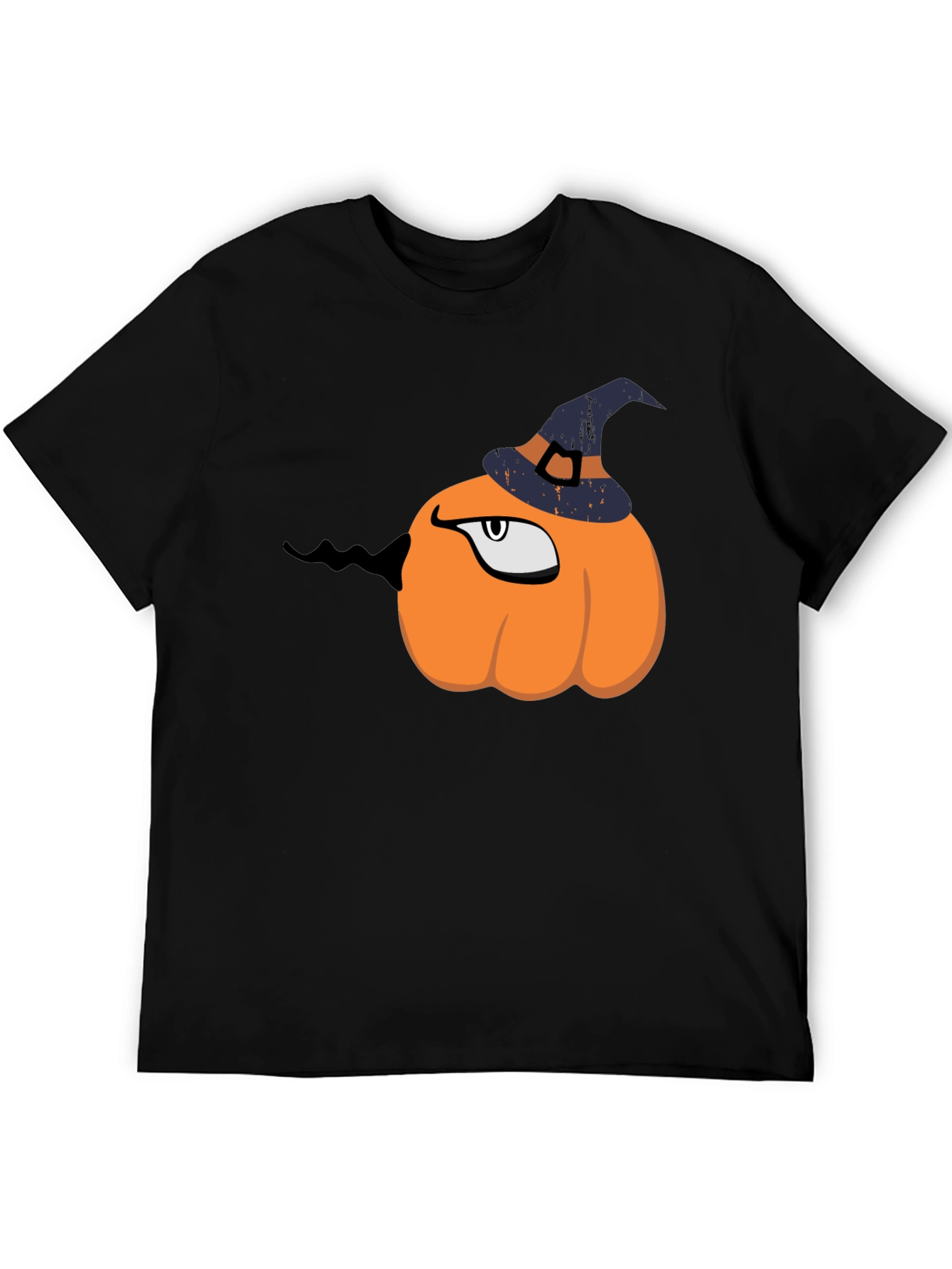 Halloween Pumpkin with Witch Hat Graphic T-Shirt