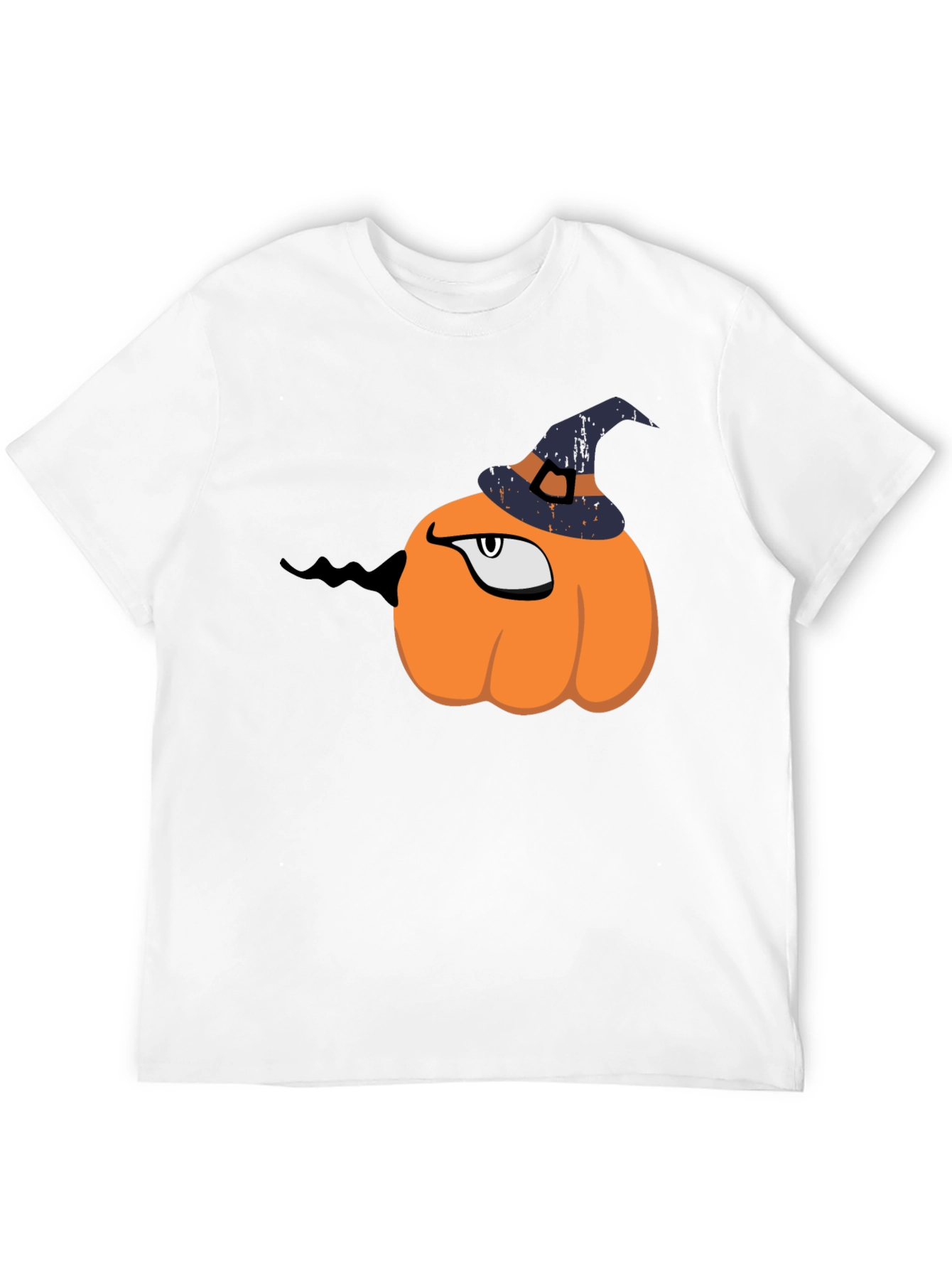 Halloween Pumpkin with Witch Hat Graphic T-Shirt