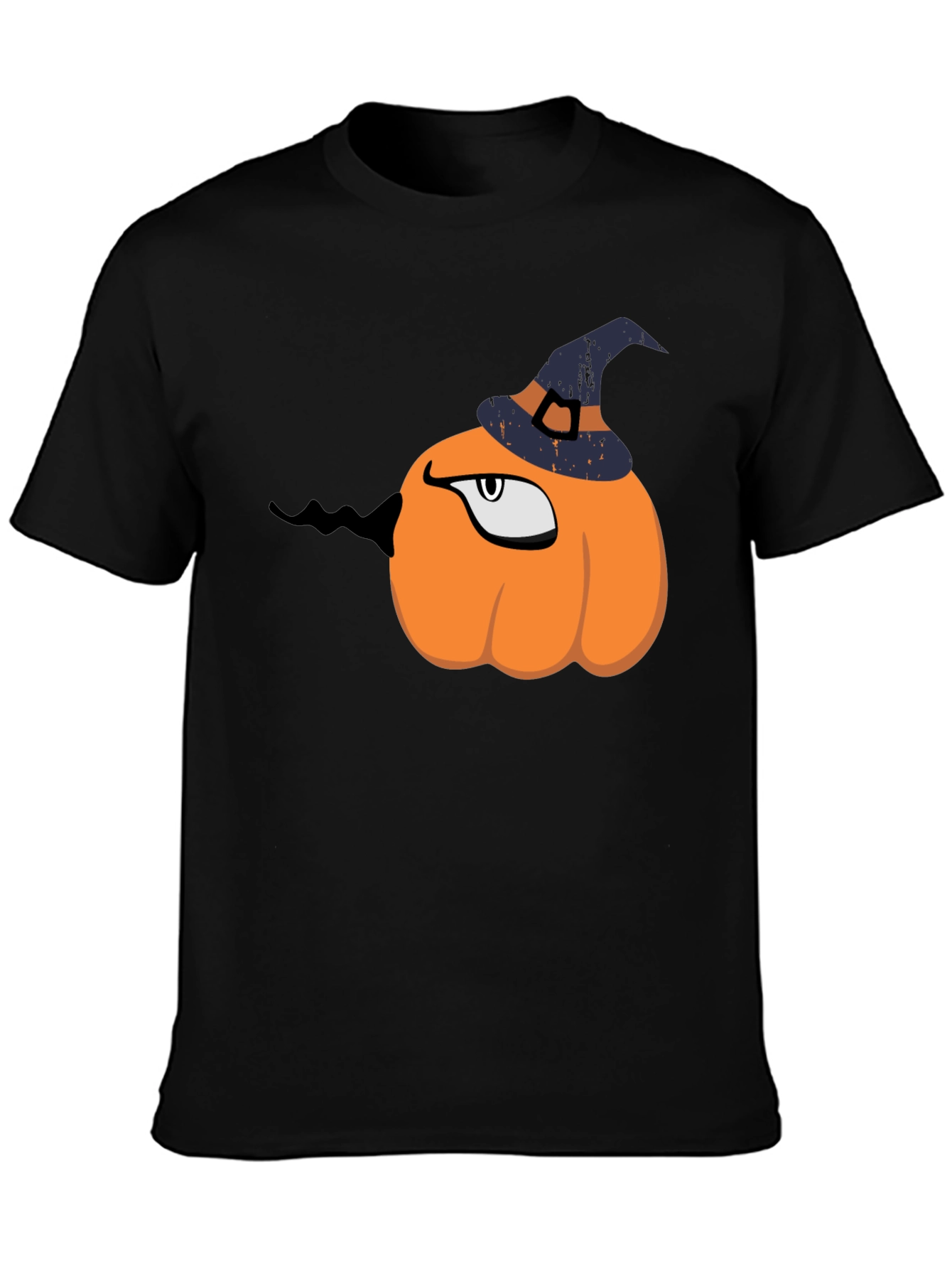 Halloween Pumpkin with Witch Hat Graphic T-Shirt