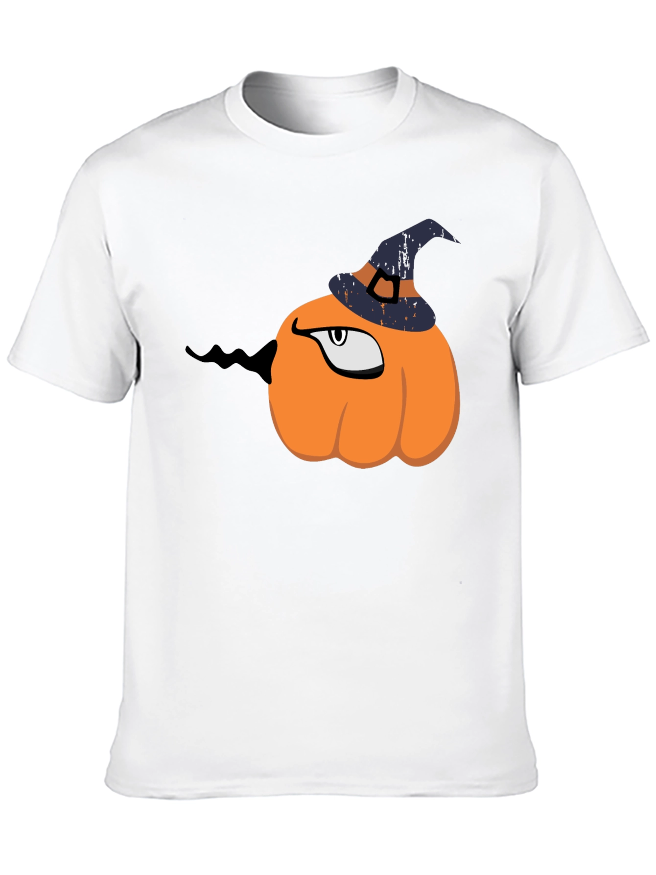 Halloween Pumpkin with Witch Hat Graphic T-Shirt