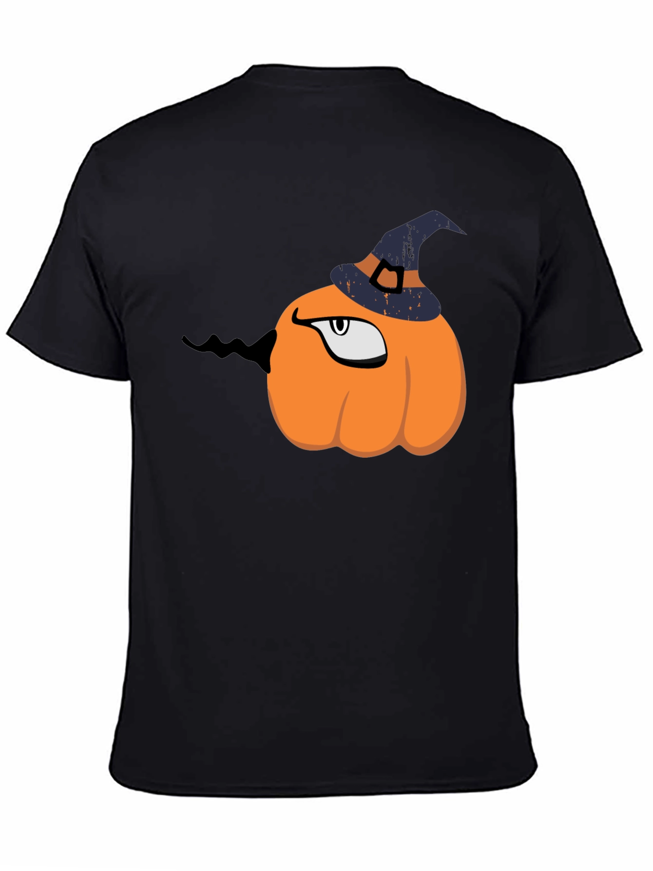 Halloween Pumpkin with Witch Hat Graphic T-Shirt