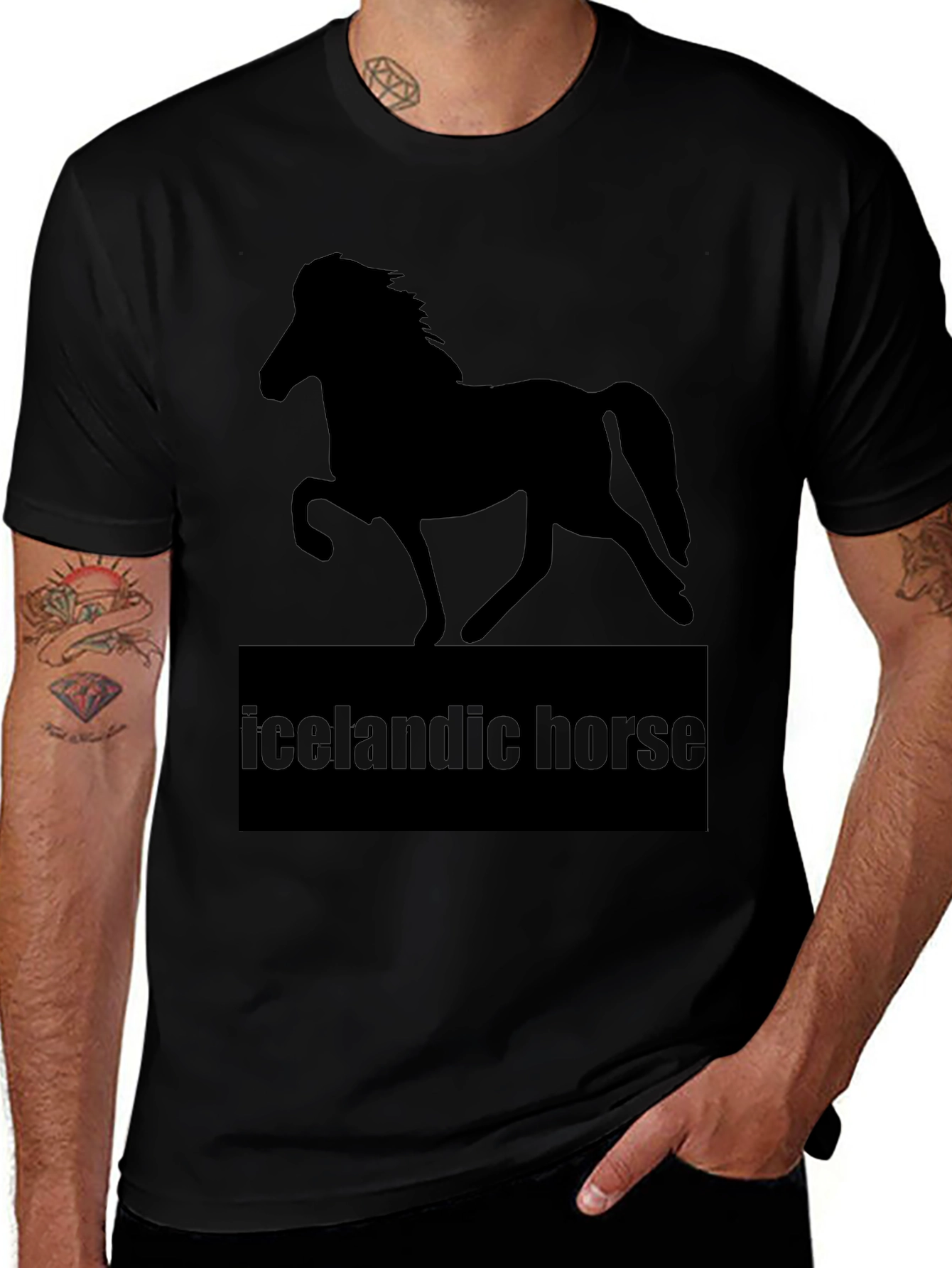 Icelandic Horse T-Shirt - Black Graphic Tee