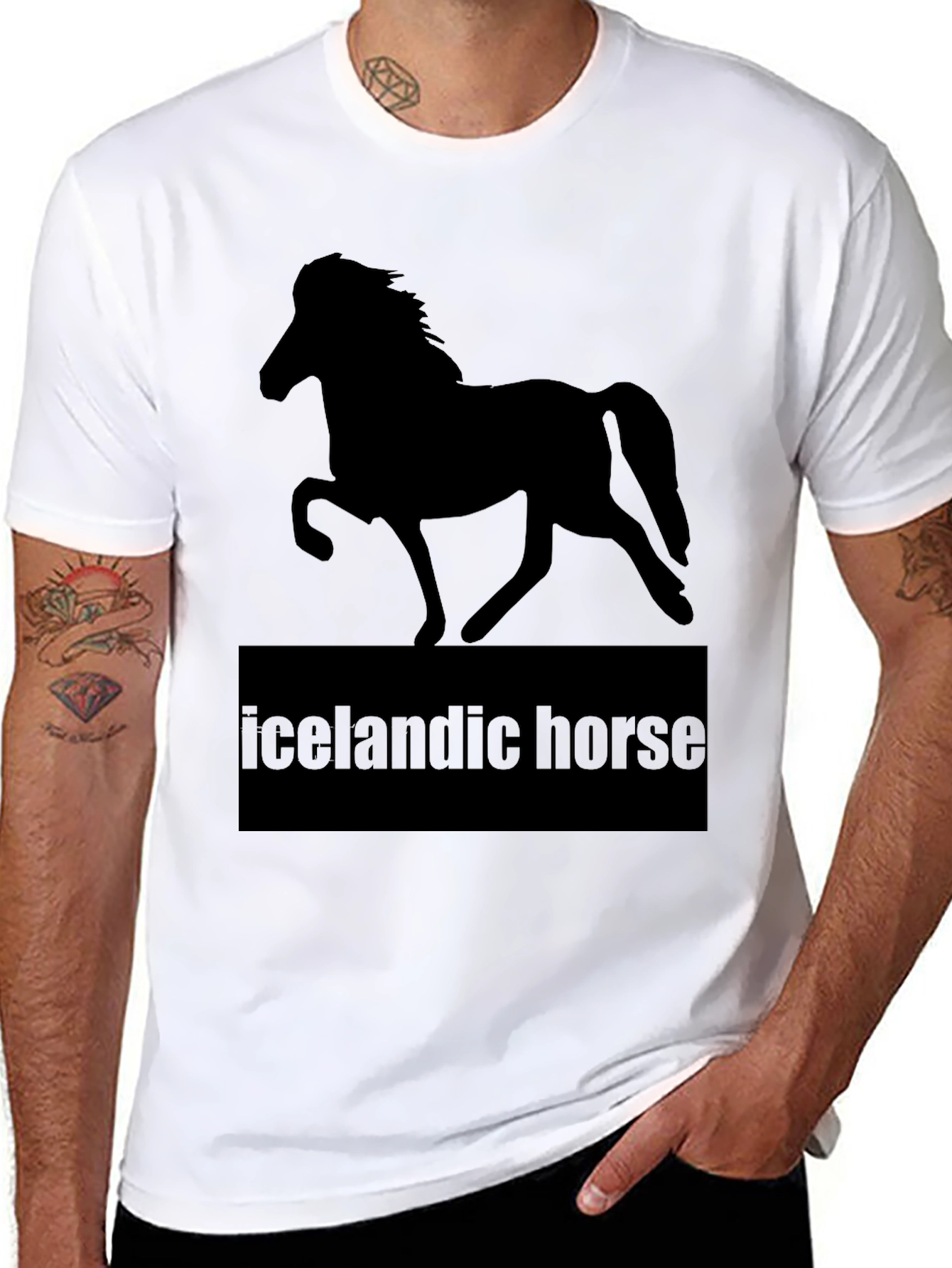 Icelandic Horse T-Shirt - Black Graphic Tee
