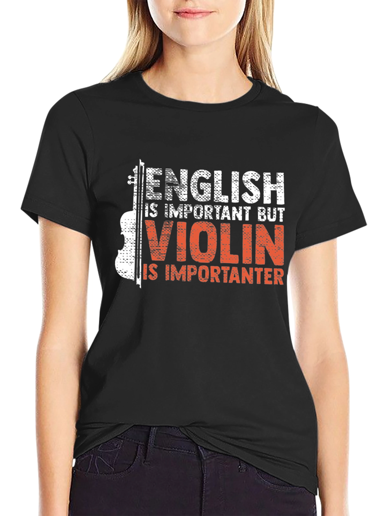 Funny Violin Lover Black T-Shirt