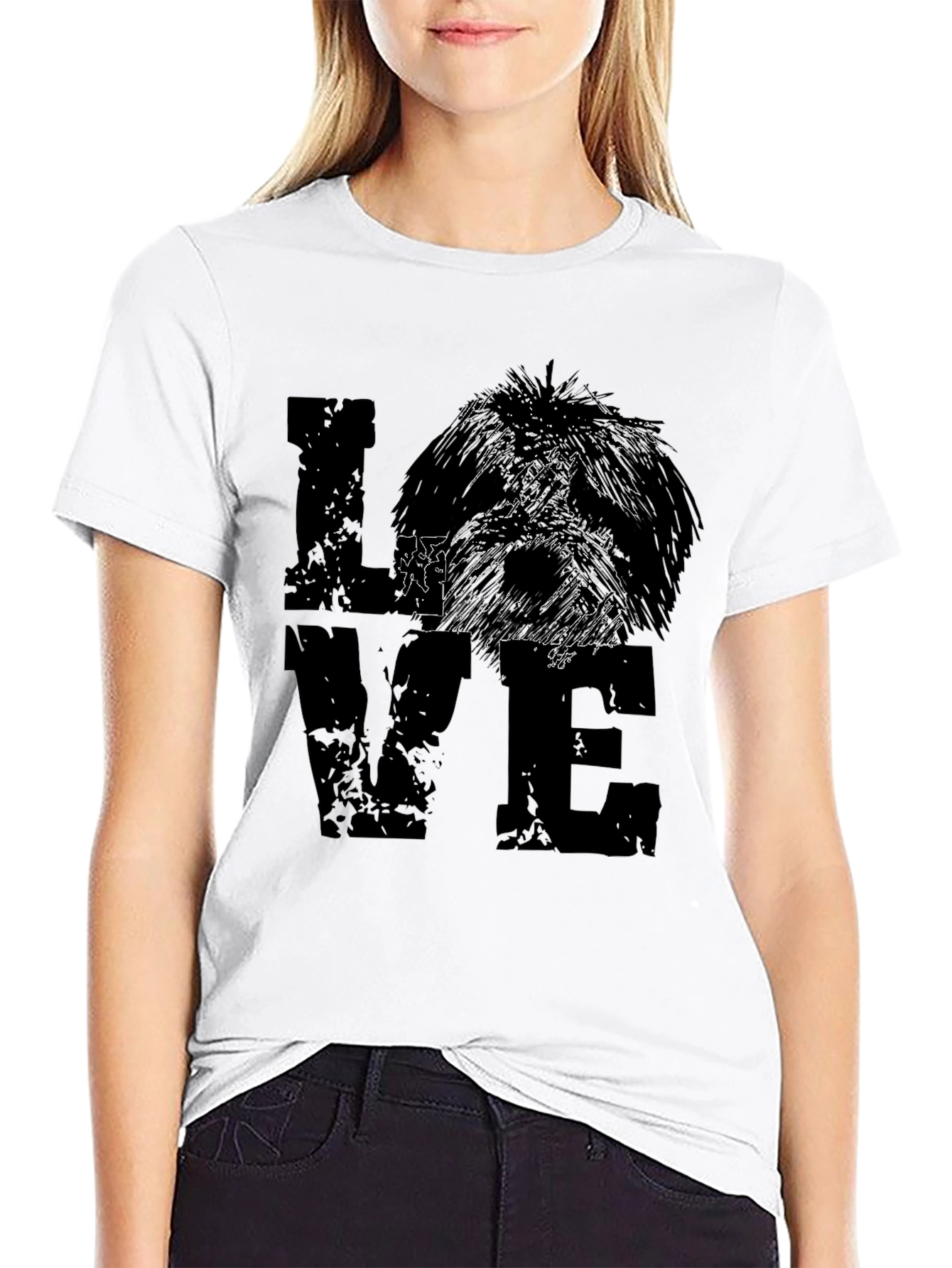 Love Dog Graphic Tee - Black Cotton Blend