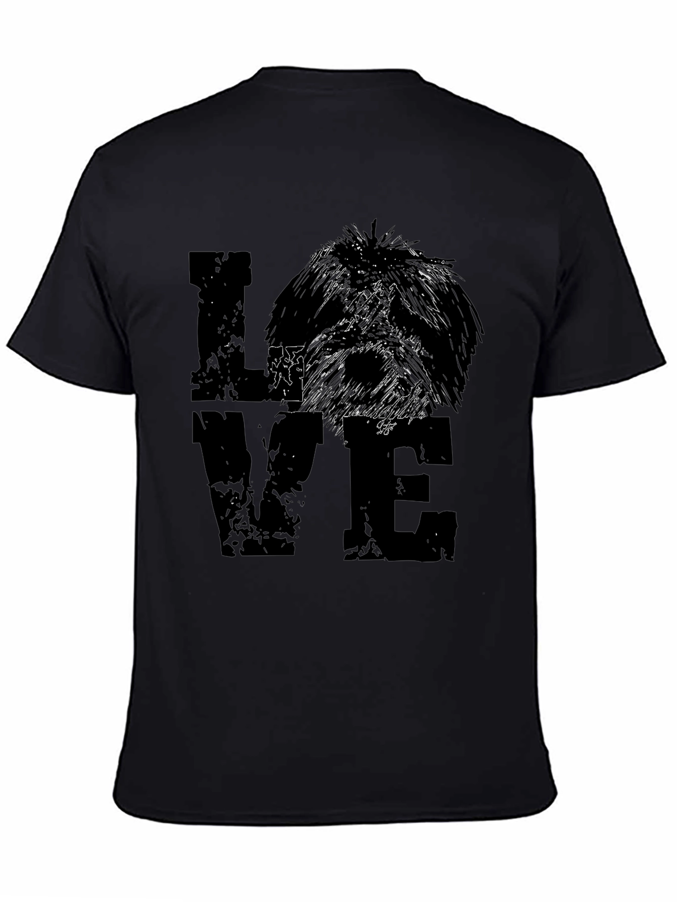 Love Dog Graphic Tee - Black Cotton Blend