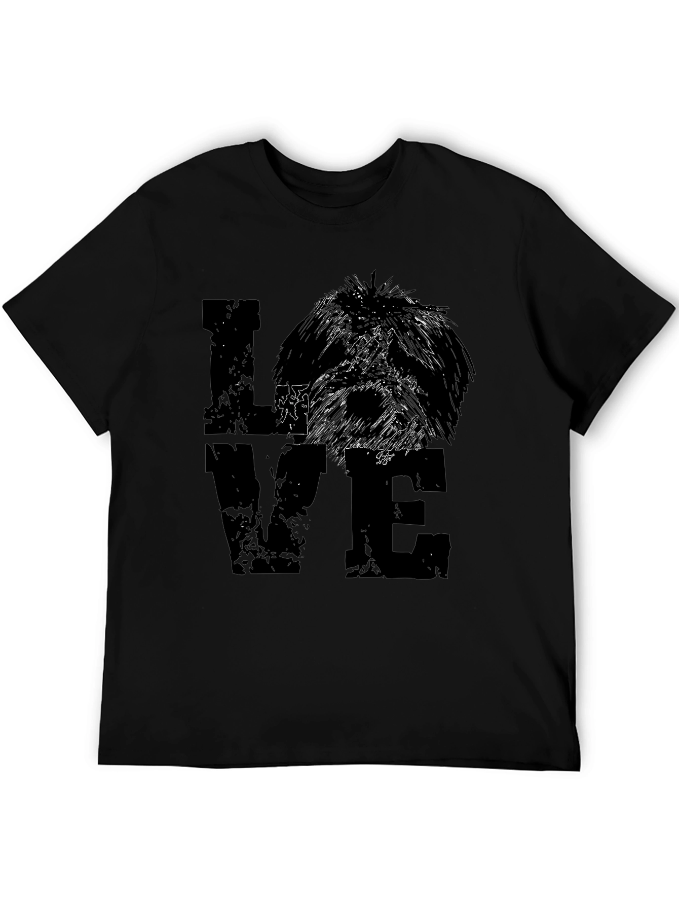 Love Dog Graphic Tee - Black Cotton Blend
