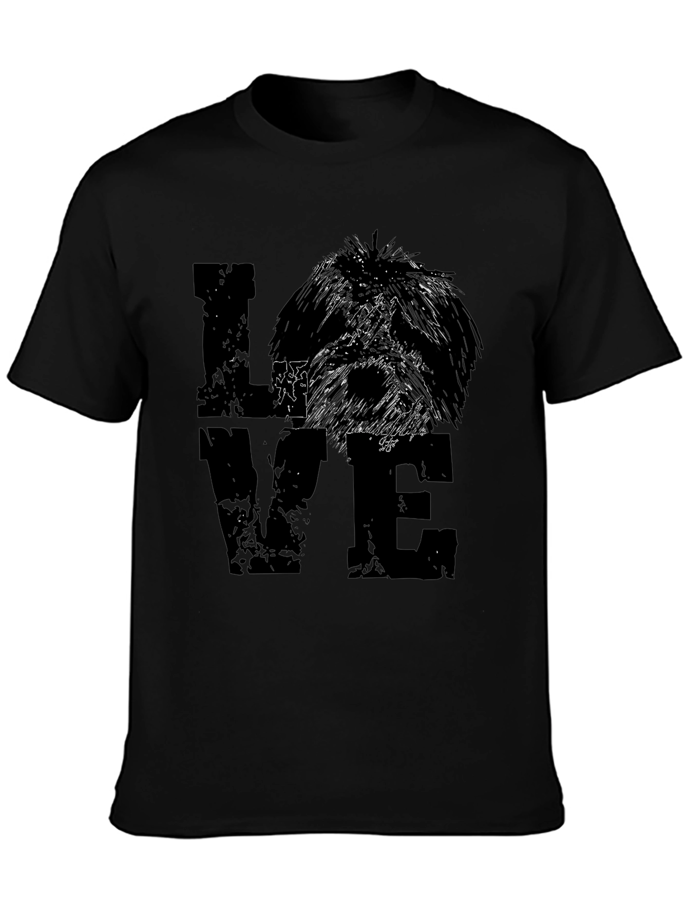 Love Dog Graphic Tee - Black Cotton Blend