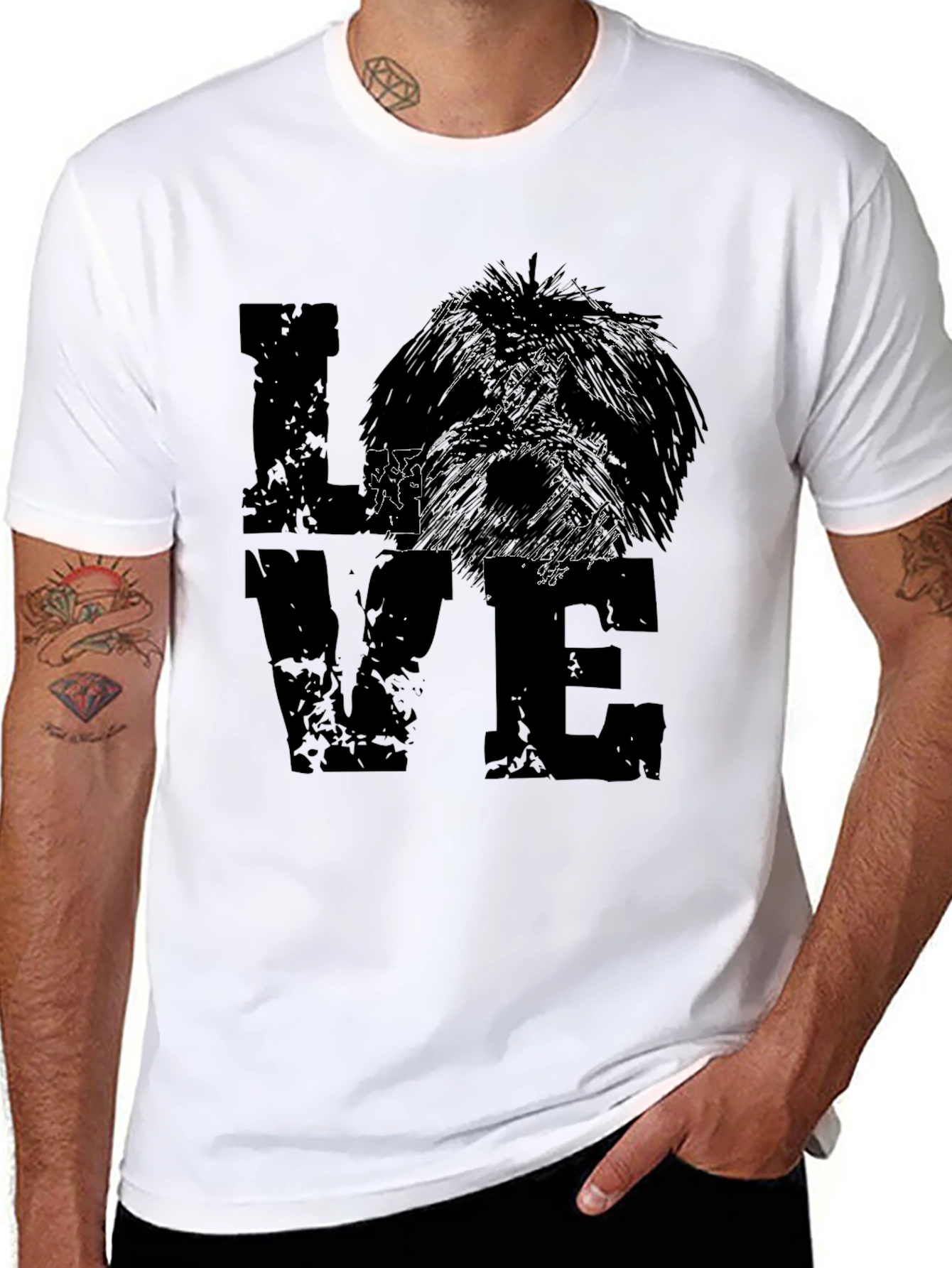 Love Dog Graphic Tee - Black Cotton Blend