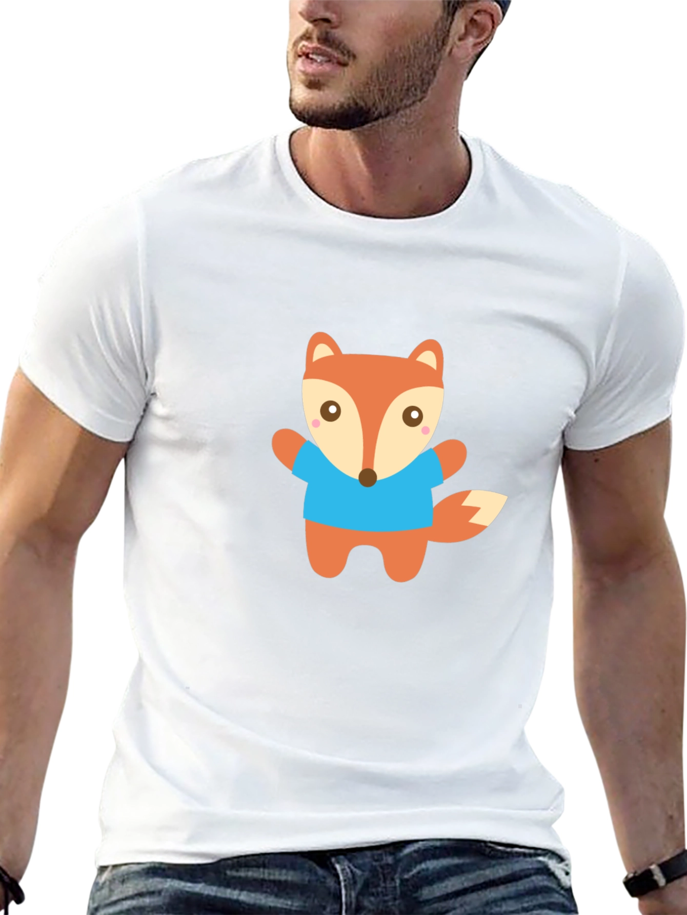 Cute Fox Graphic Tee - Black Unisex T-Shirt