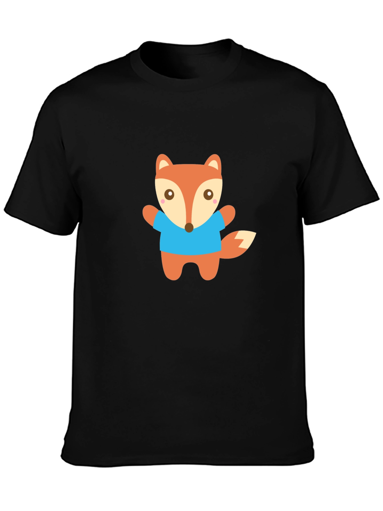 Cute Fox Graphic Tee - Black Unisex T-Shirt