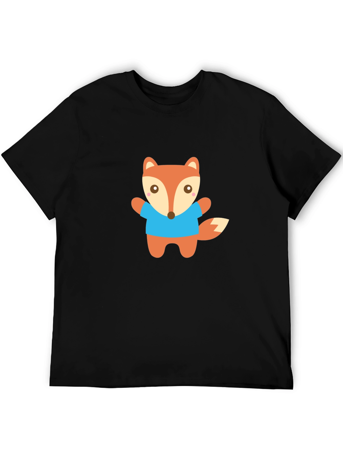Cute Fox Graphic Tee - Black Unisex T-Shirt