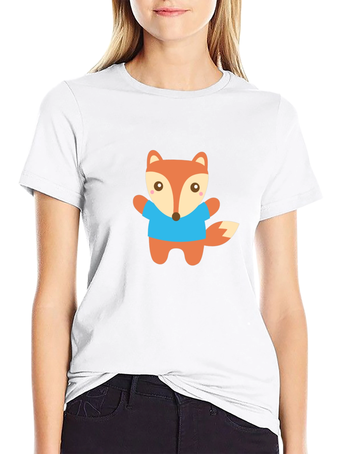 Cute Fox Graphic Tee - Black Unisex T-Shirt