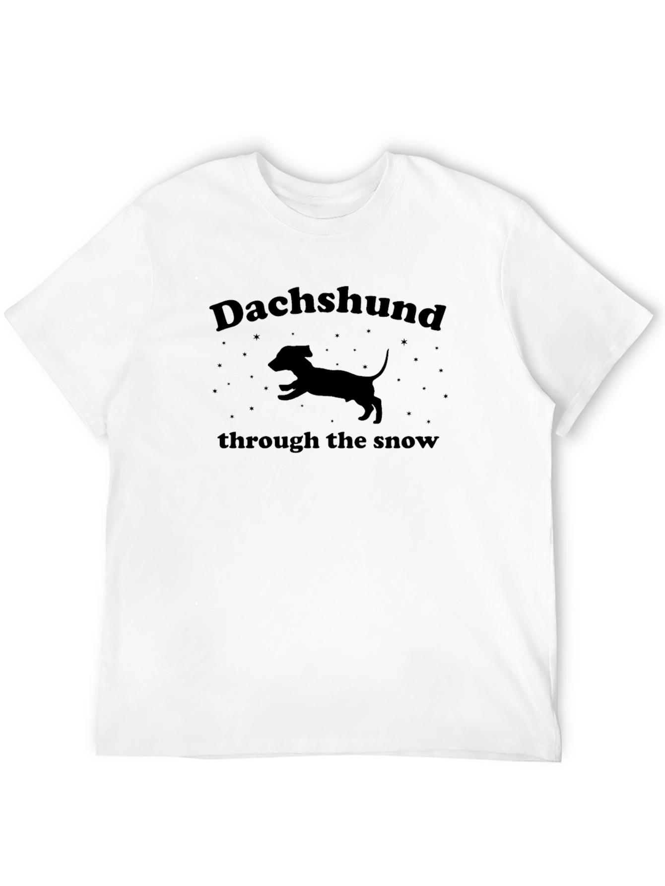 Dachshund Through the Snow Black T-Shirt
