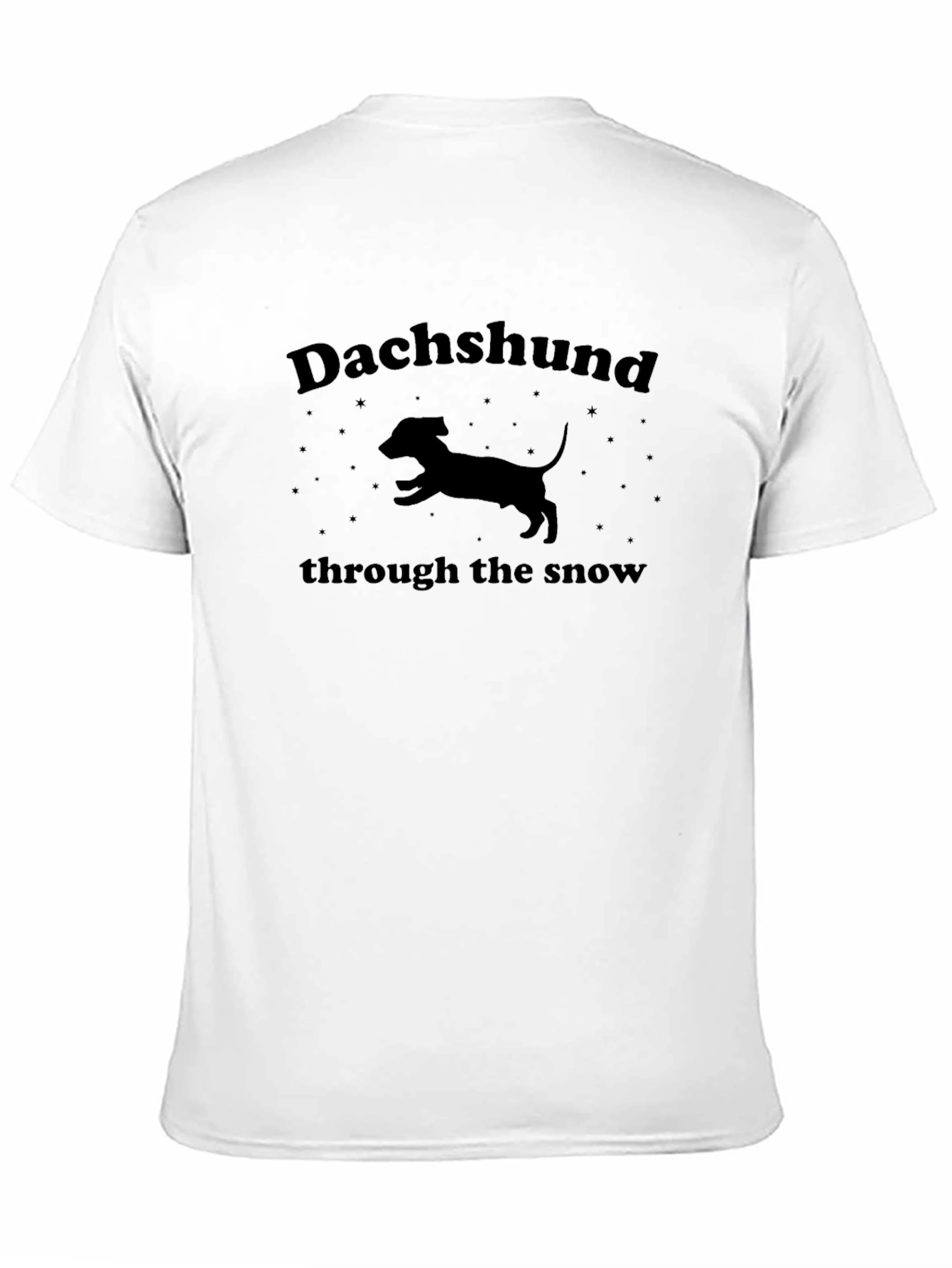 Dachshund Through the Snow Black T-Shirt