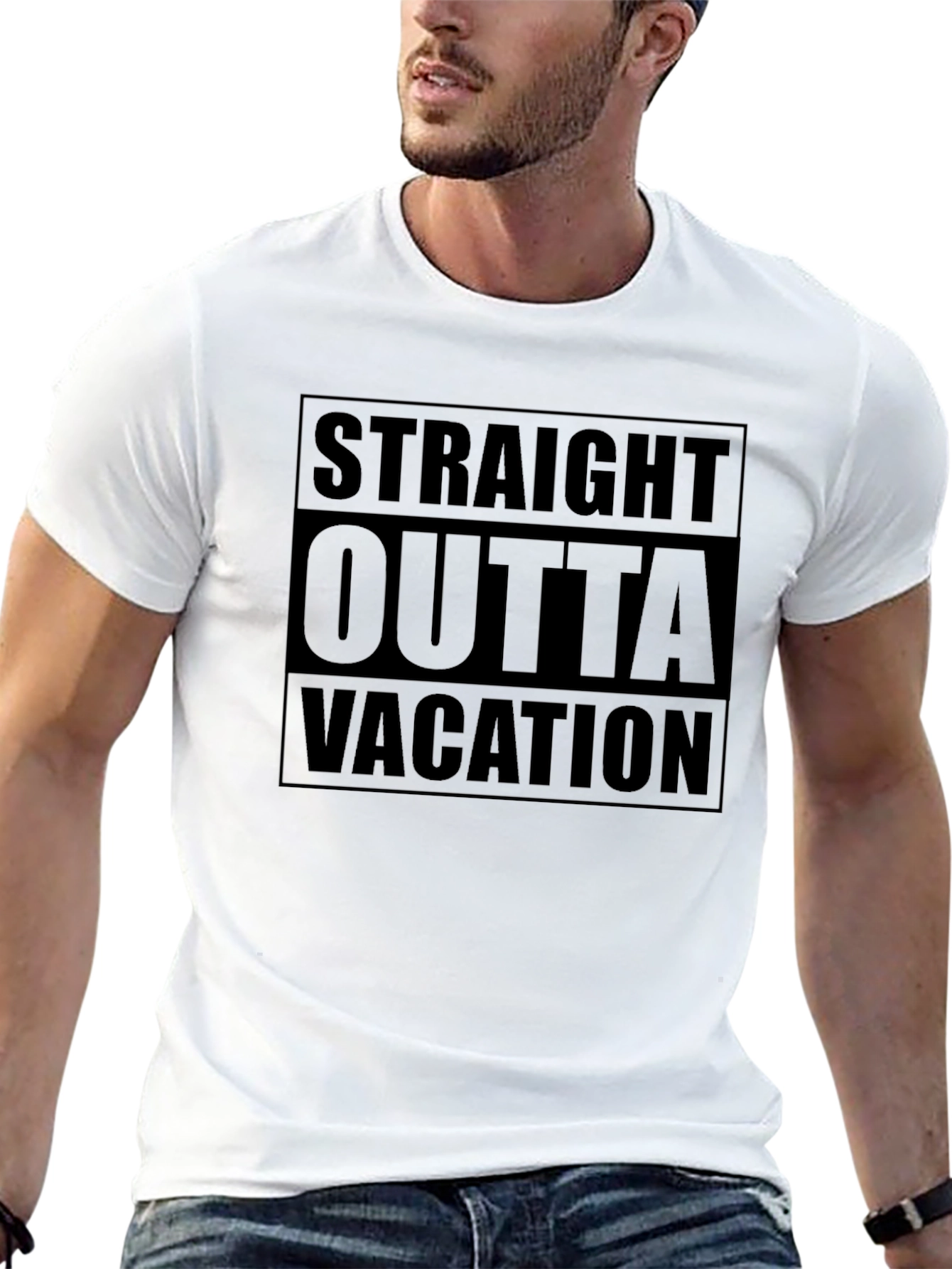 Straight Outta Vacation Black T-Shirt