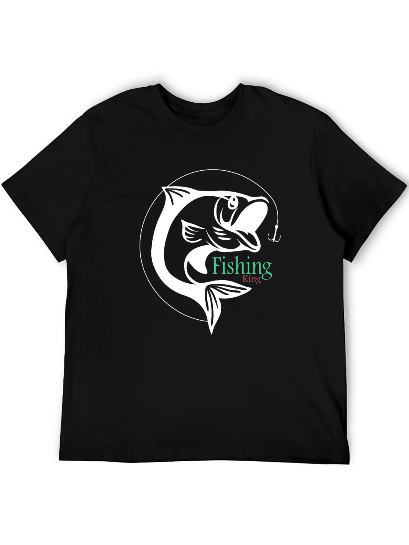 Fishing King Graphic Tee - Black Cotton Shirt