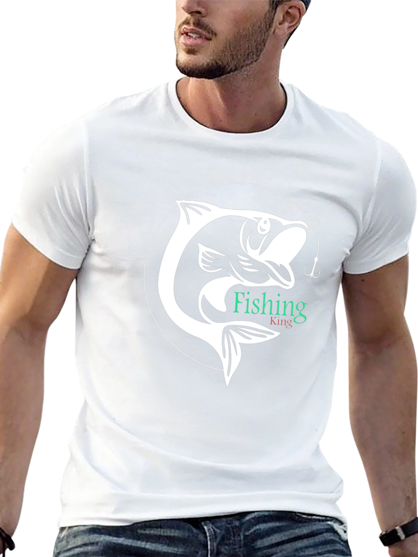 Fishing King Graphic Tee - Black Cotton Shirt