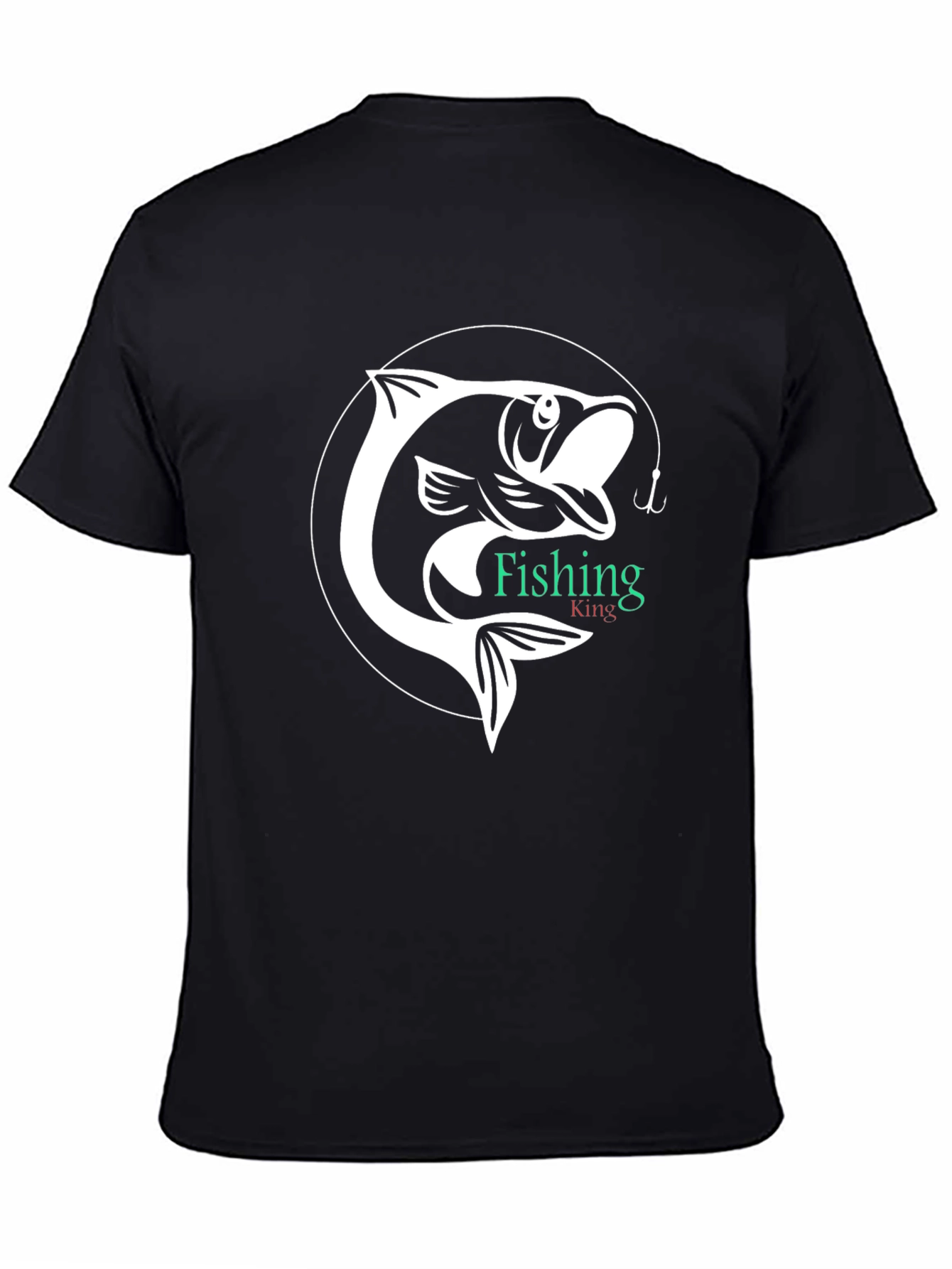 Fishing King Graphic Tee - Black Cotton Shirt