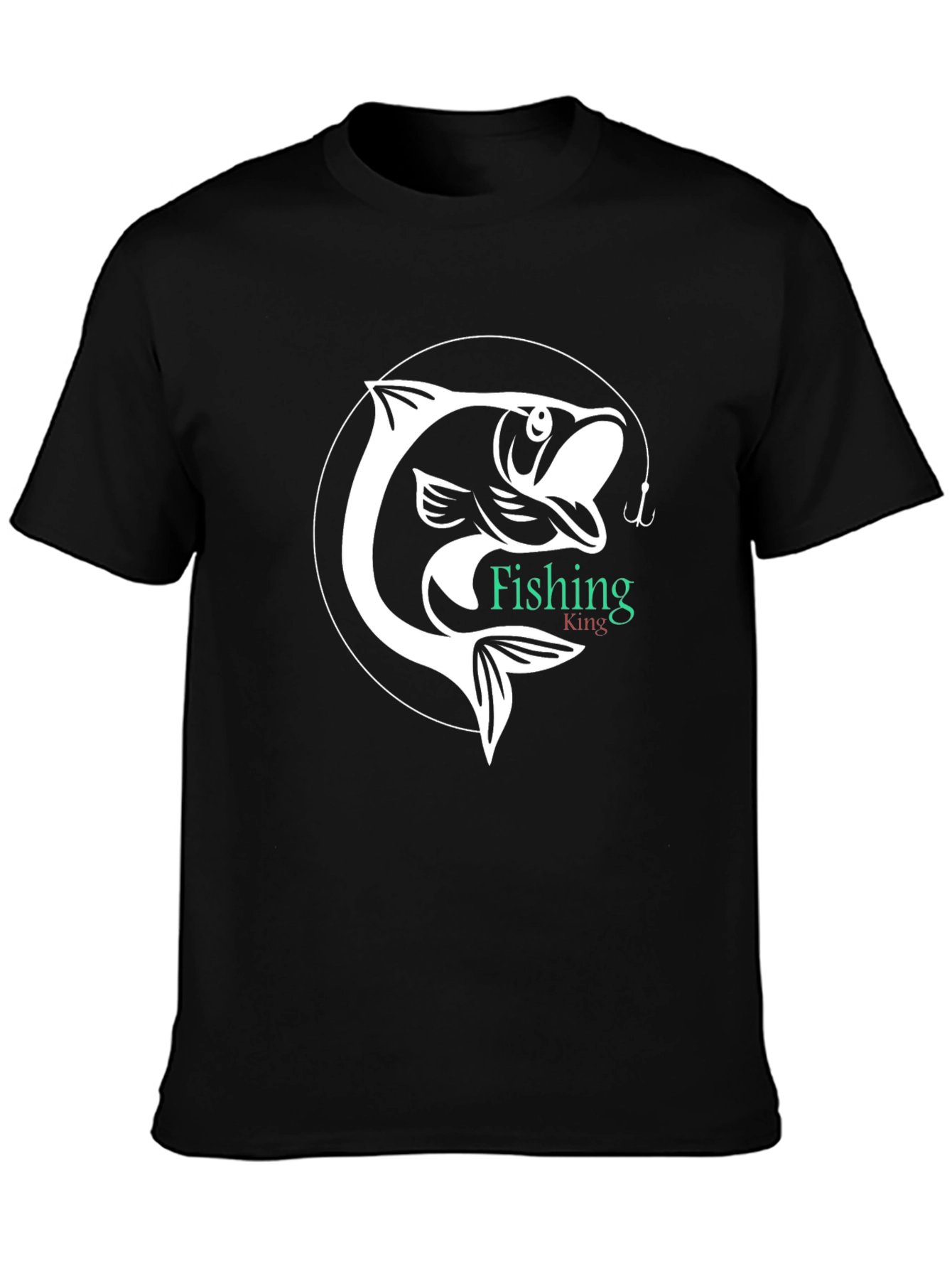 Fishing King Graphic Tee - Black Cotton Shirt