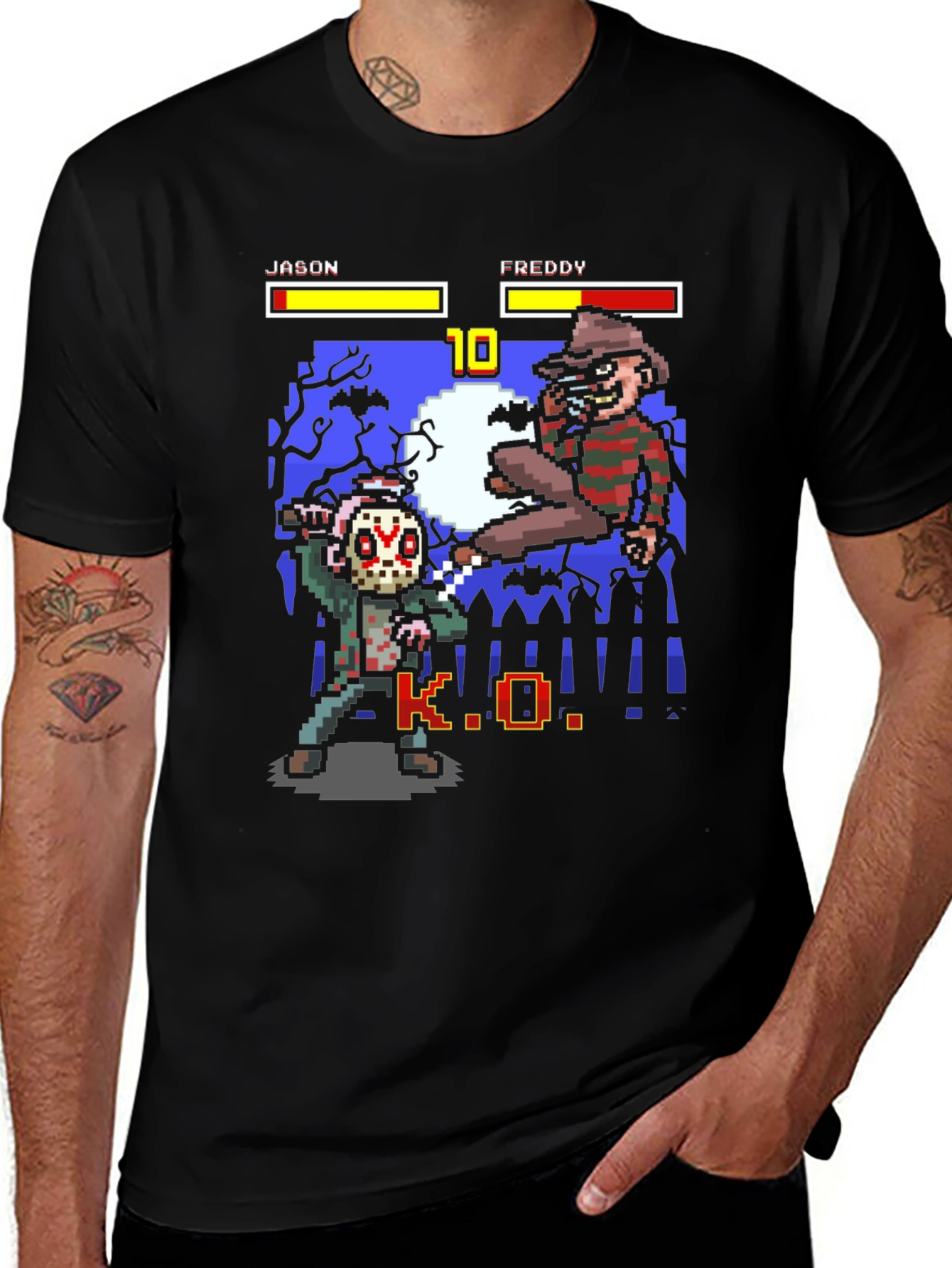 Retro 8-Bit Jason vs. Freddy T-Shirt