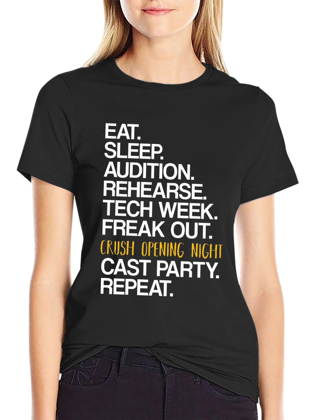 Eat Sleep Audition Black Graphic Tee