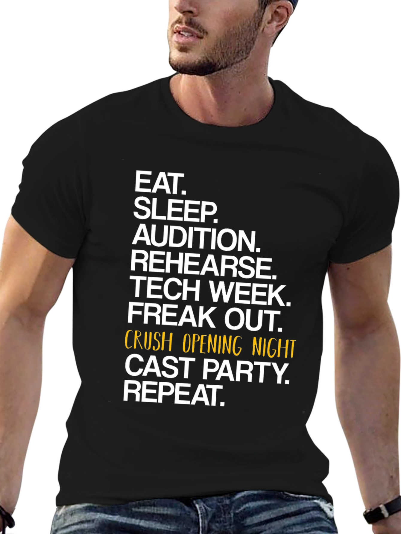 Eat Sleep Audition Black Graphic Tee