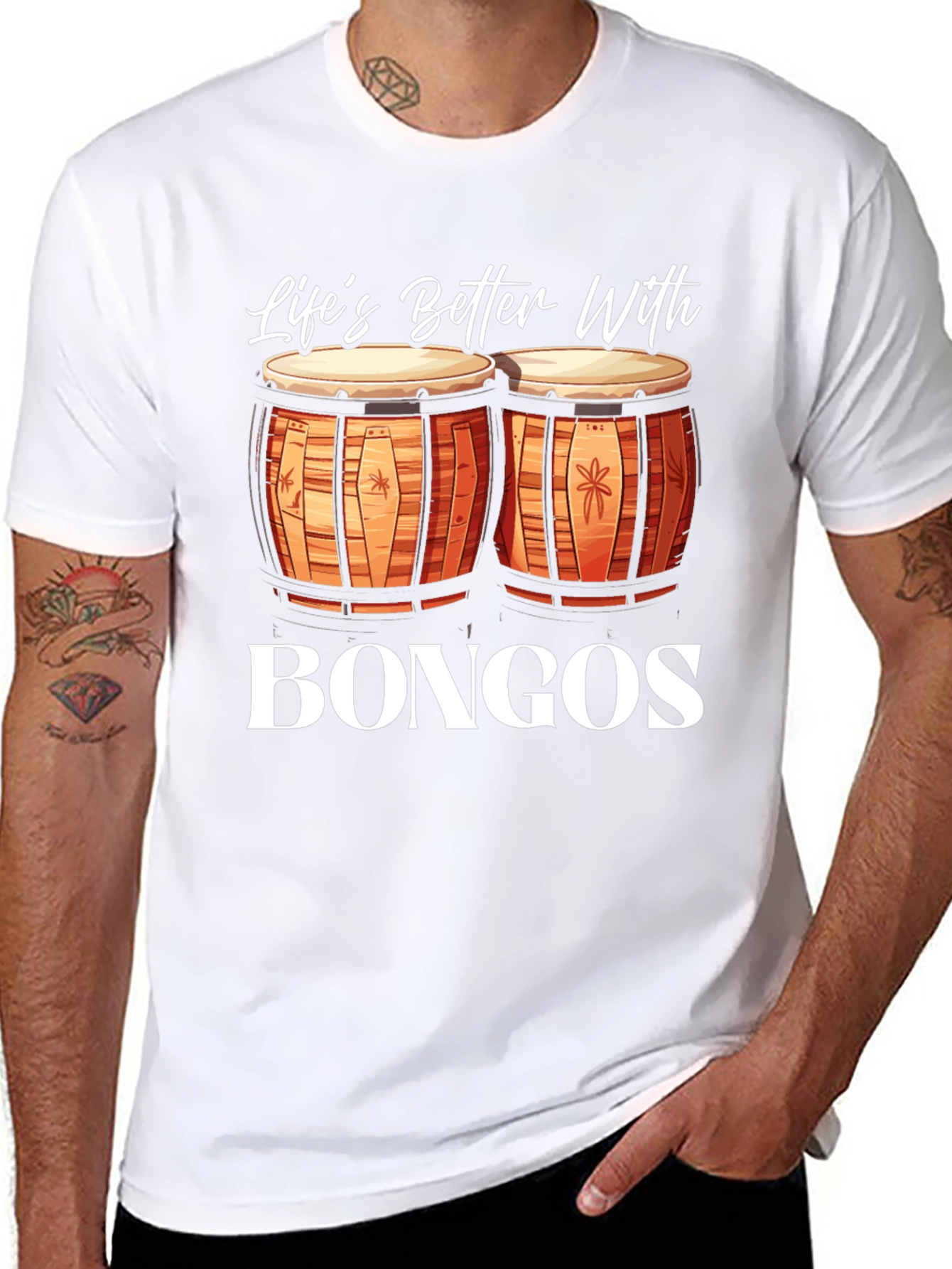 Lifes Better With Bongos Black T-Shirt