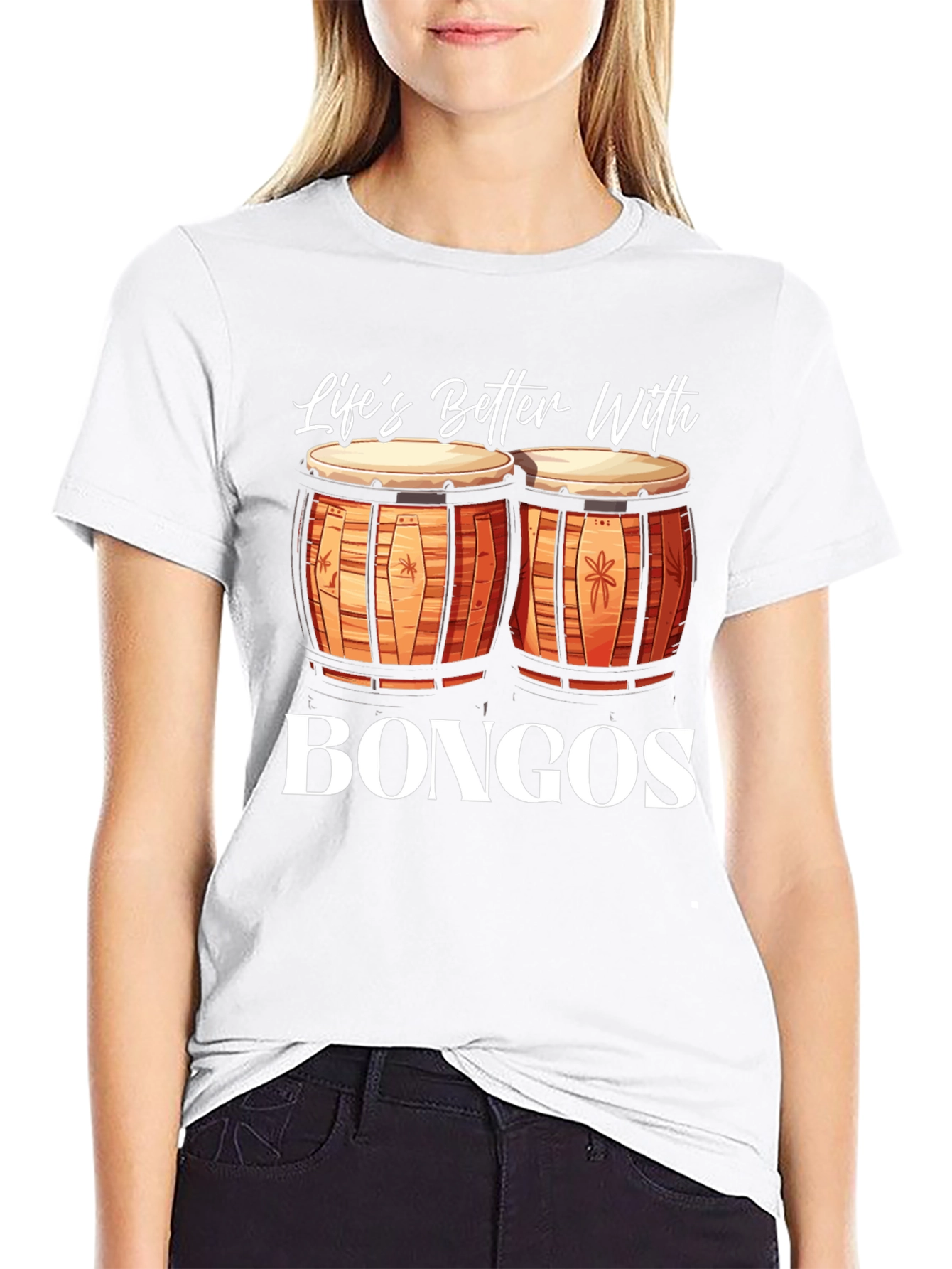 Lifes Better With Bongos Black T-Shirt