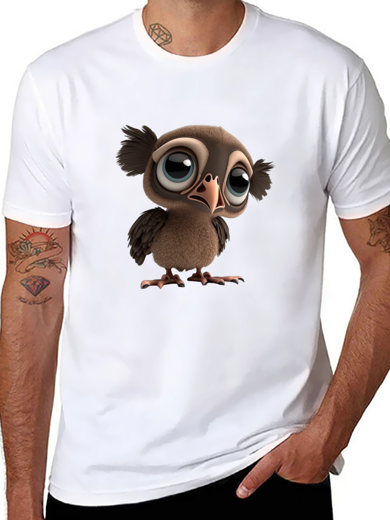Cartoon Owl T-Shirt - Mens Graphic Tee