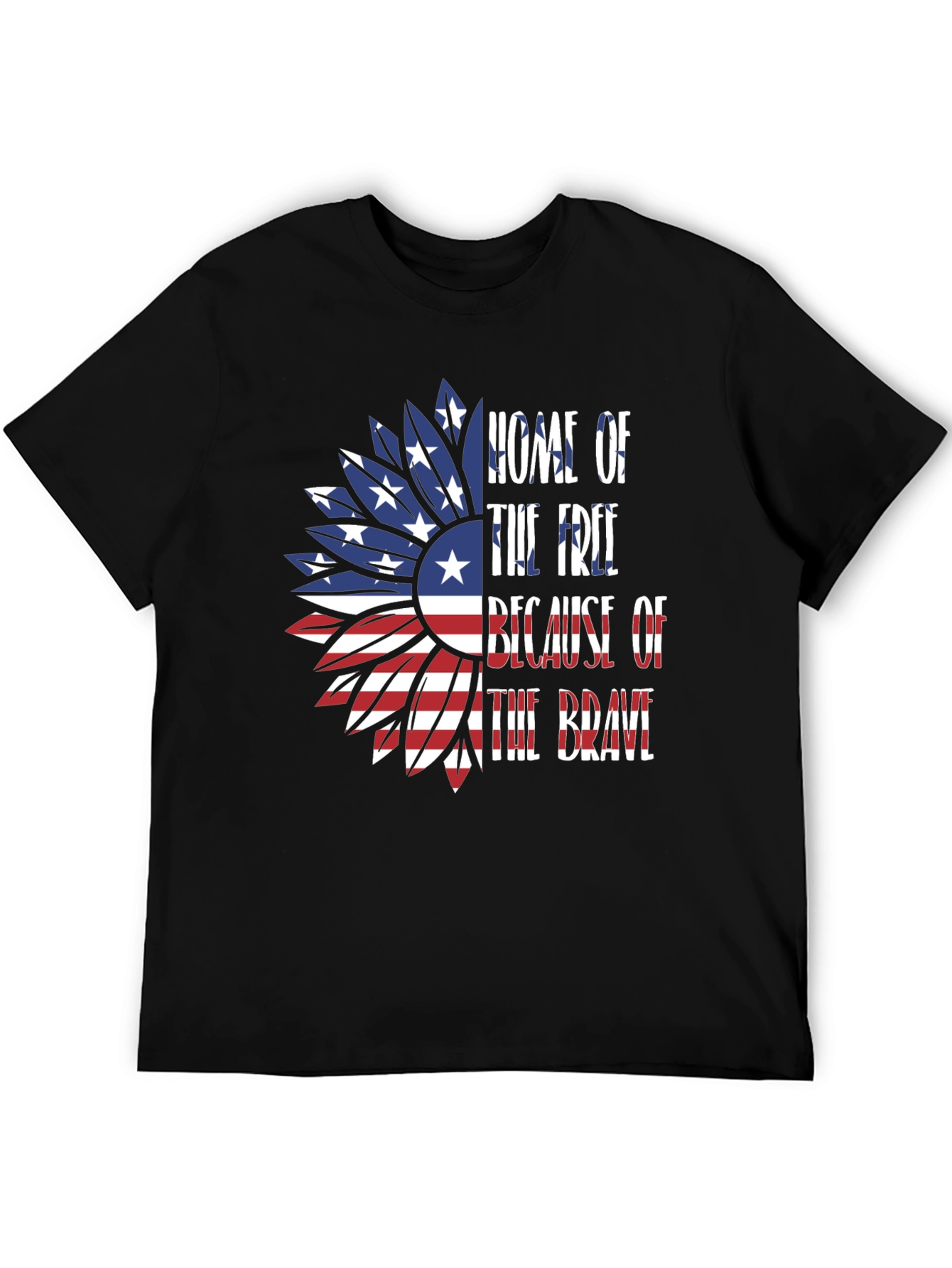 Patriotic Sunflower Graphic Tee - Home of the Free