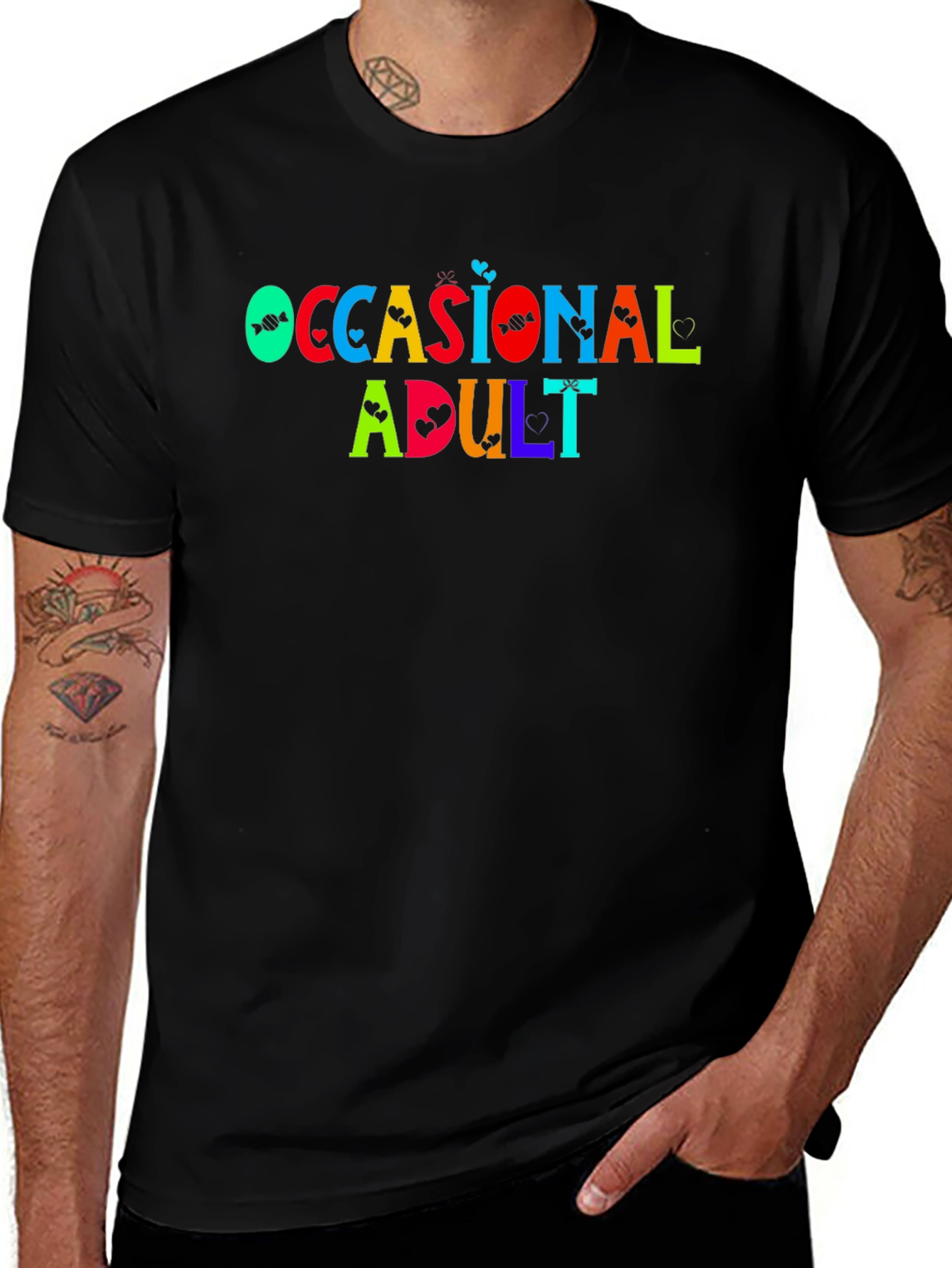 Occasional Adult Graphic T-Shirt - Black Casual Tee