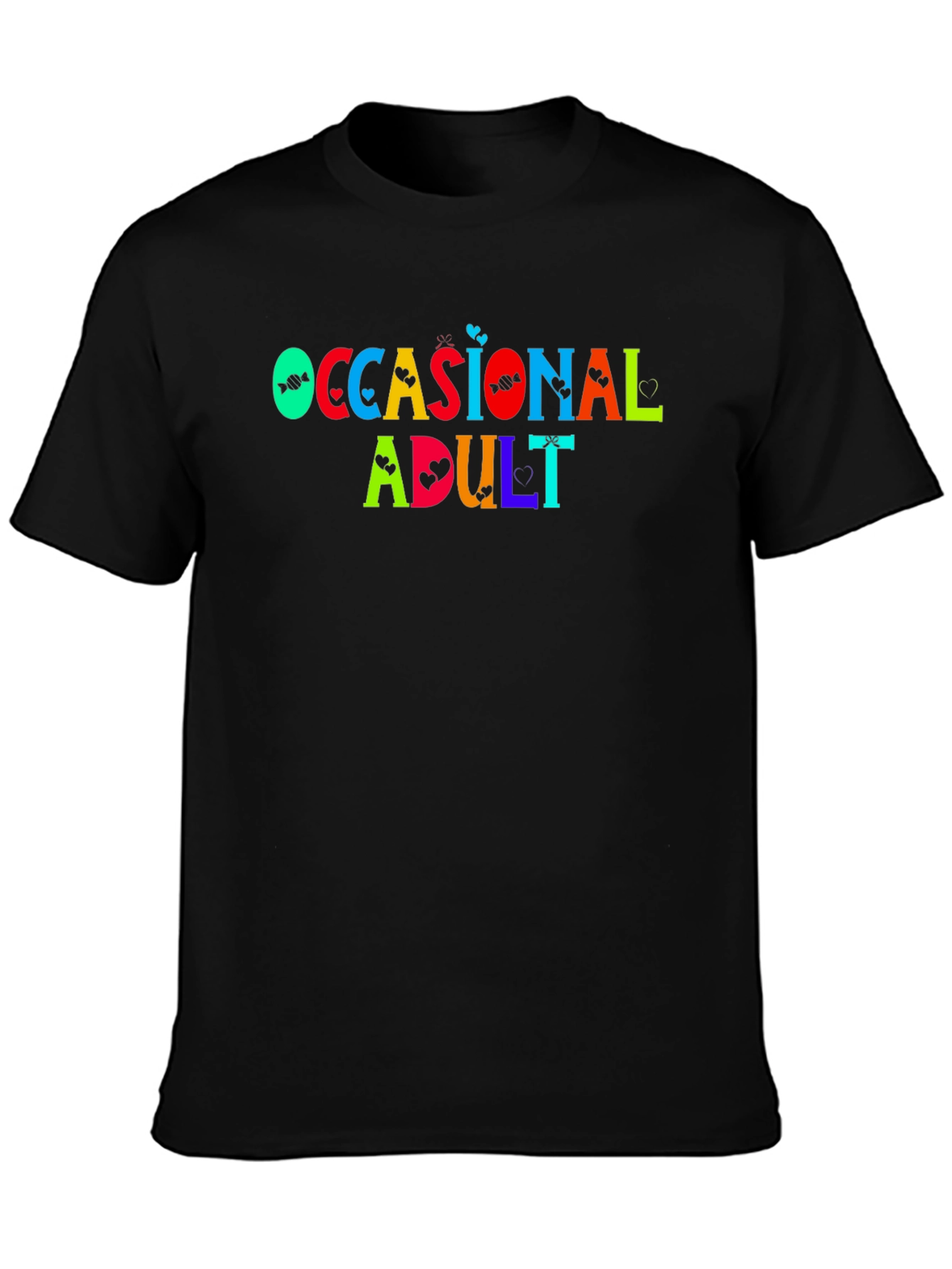 Occasional Adult Graphic T-Shirt - Black Casual Tee