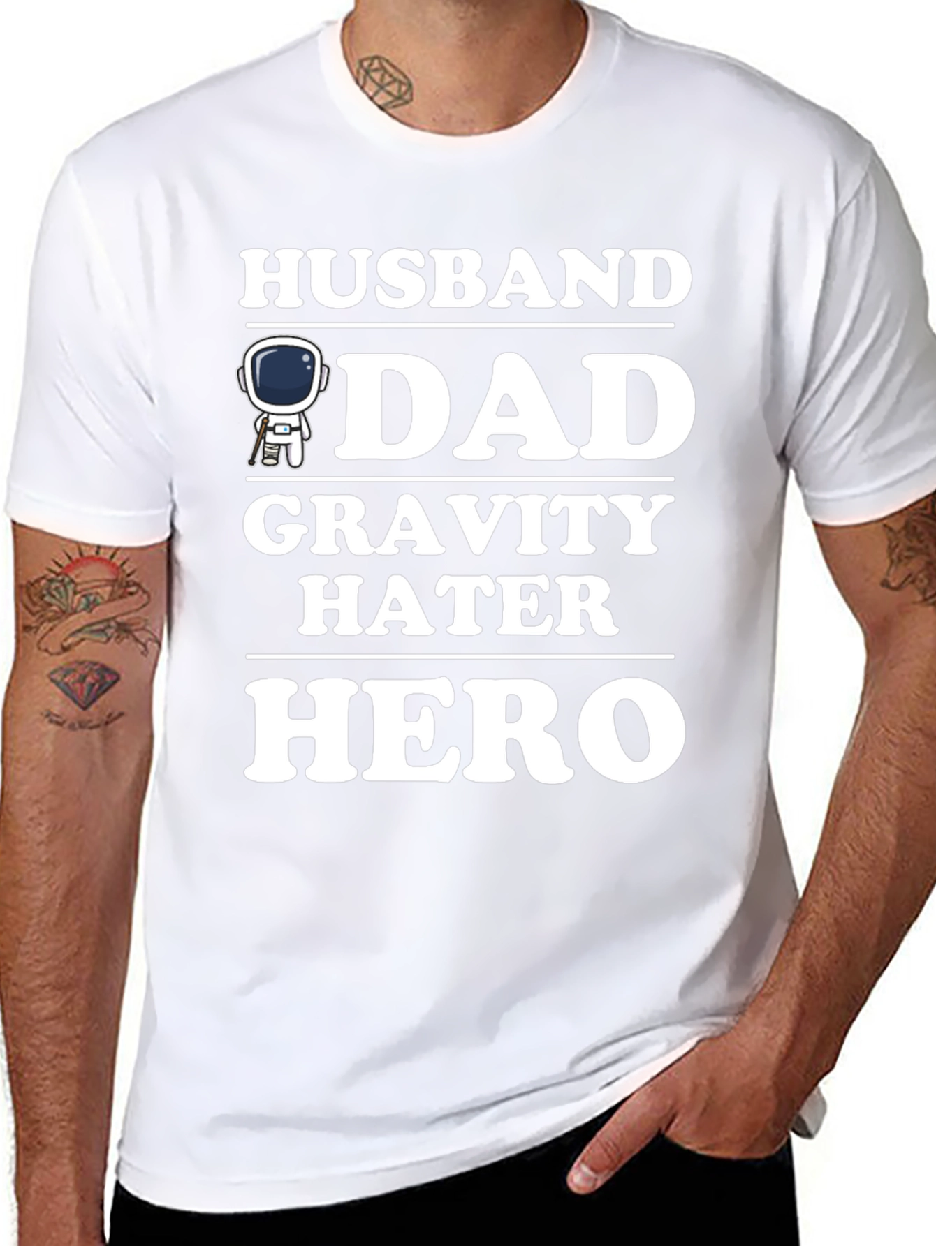 Husband Dad Gravity Hater Hero T-Shirt