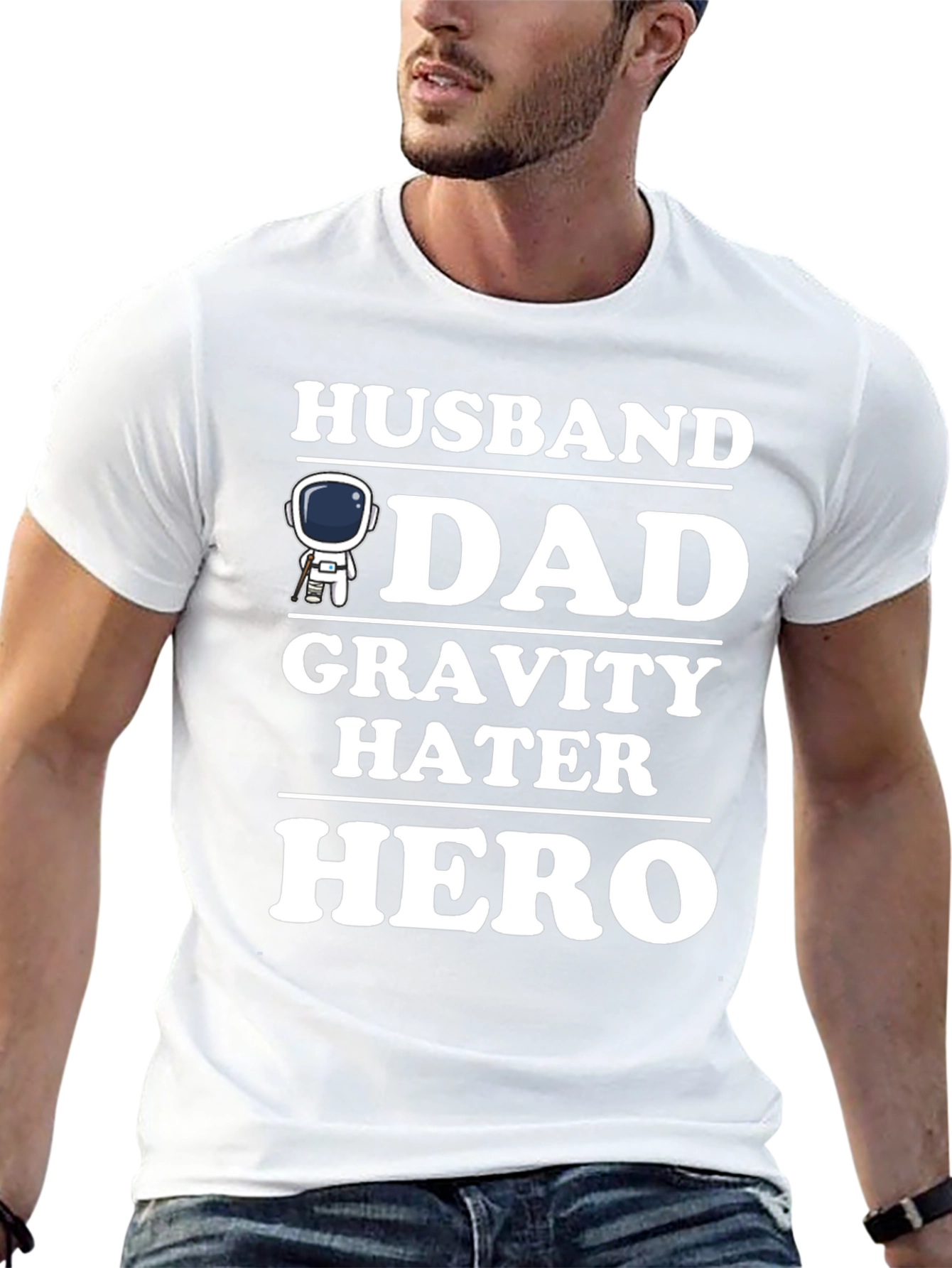 Husband Dad Gravity Hater Hero T-Shirt