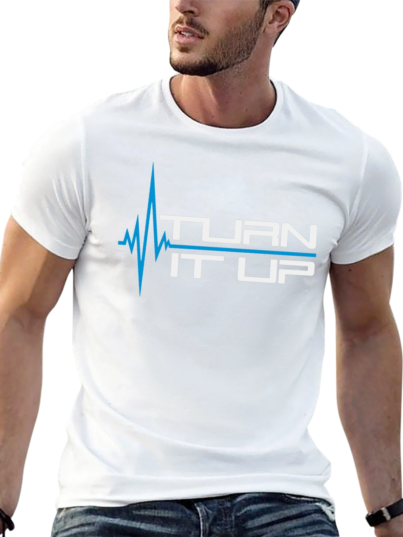Turn It Up Graphic Print Black T-Shirt
