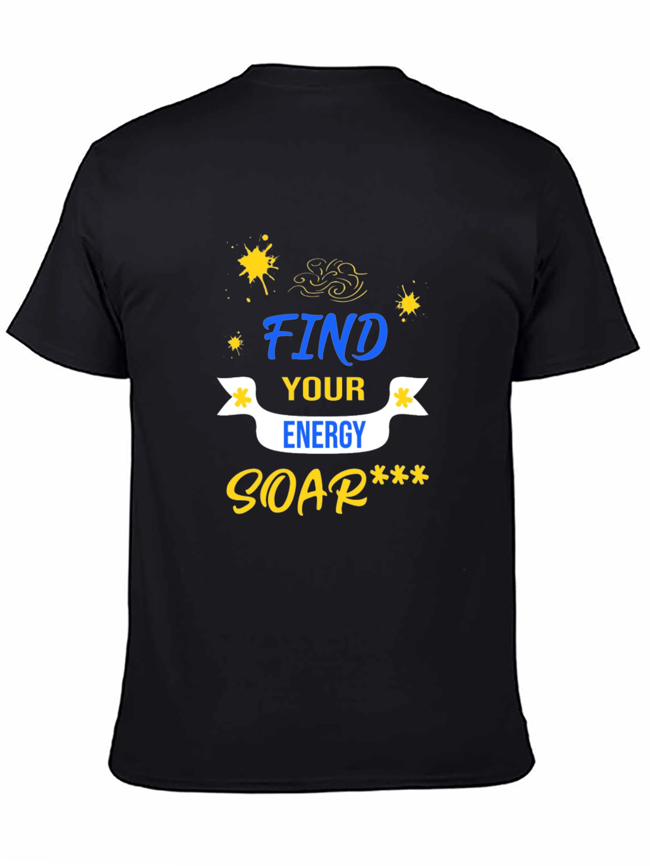 Find Your Energy Graphic Tee - Black Casual T-Shirt