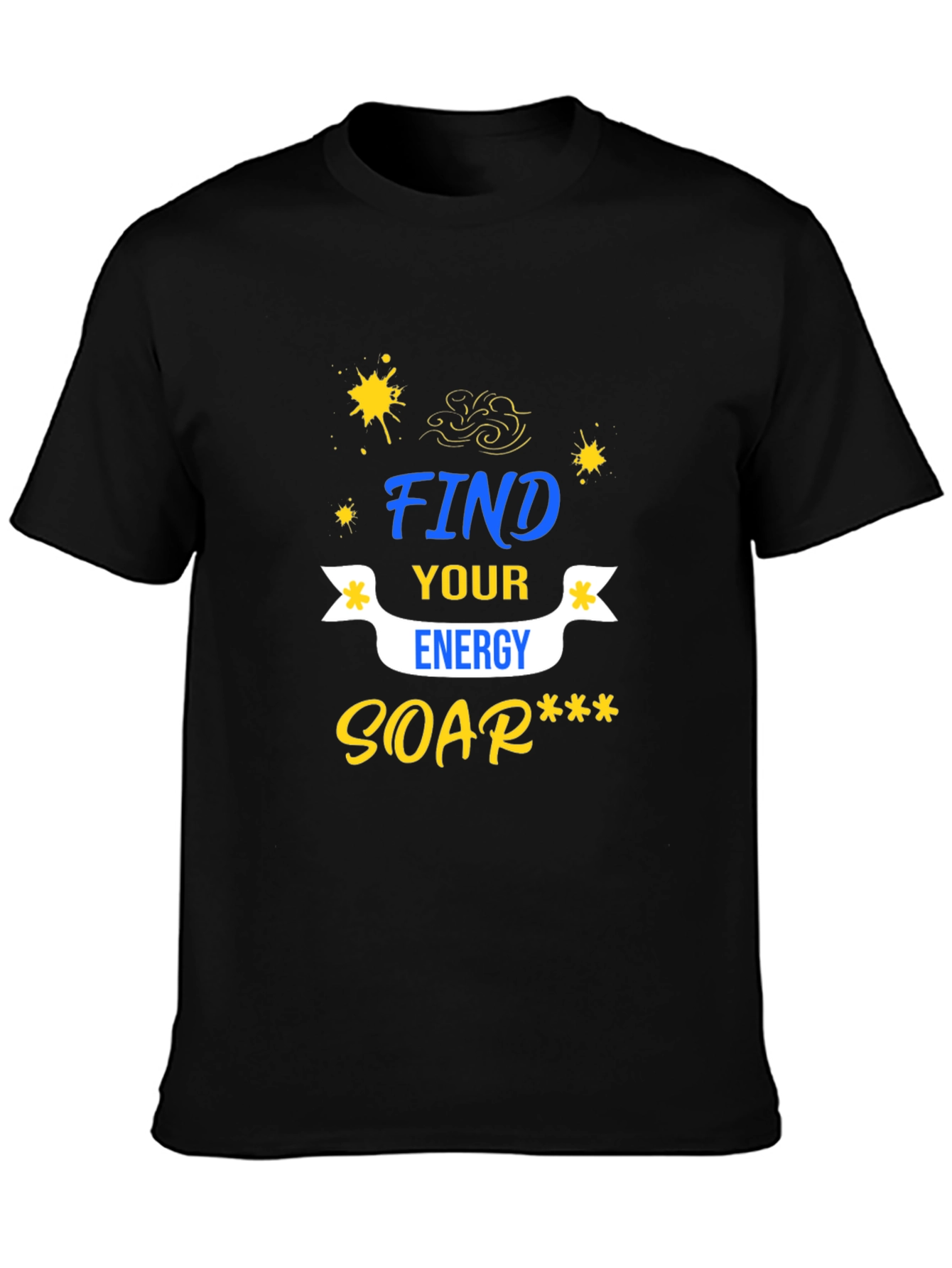 Find Your Energy Graphic Tee - Black Casual T-Shirt
