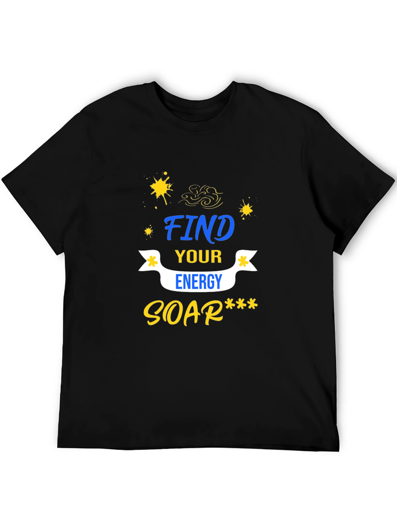 Find Your Energy Graphic Tee - Black Casual T-Shirt