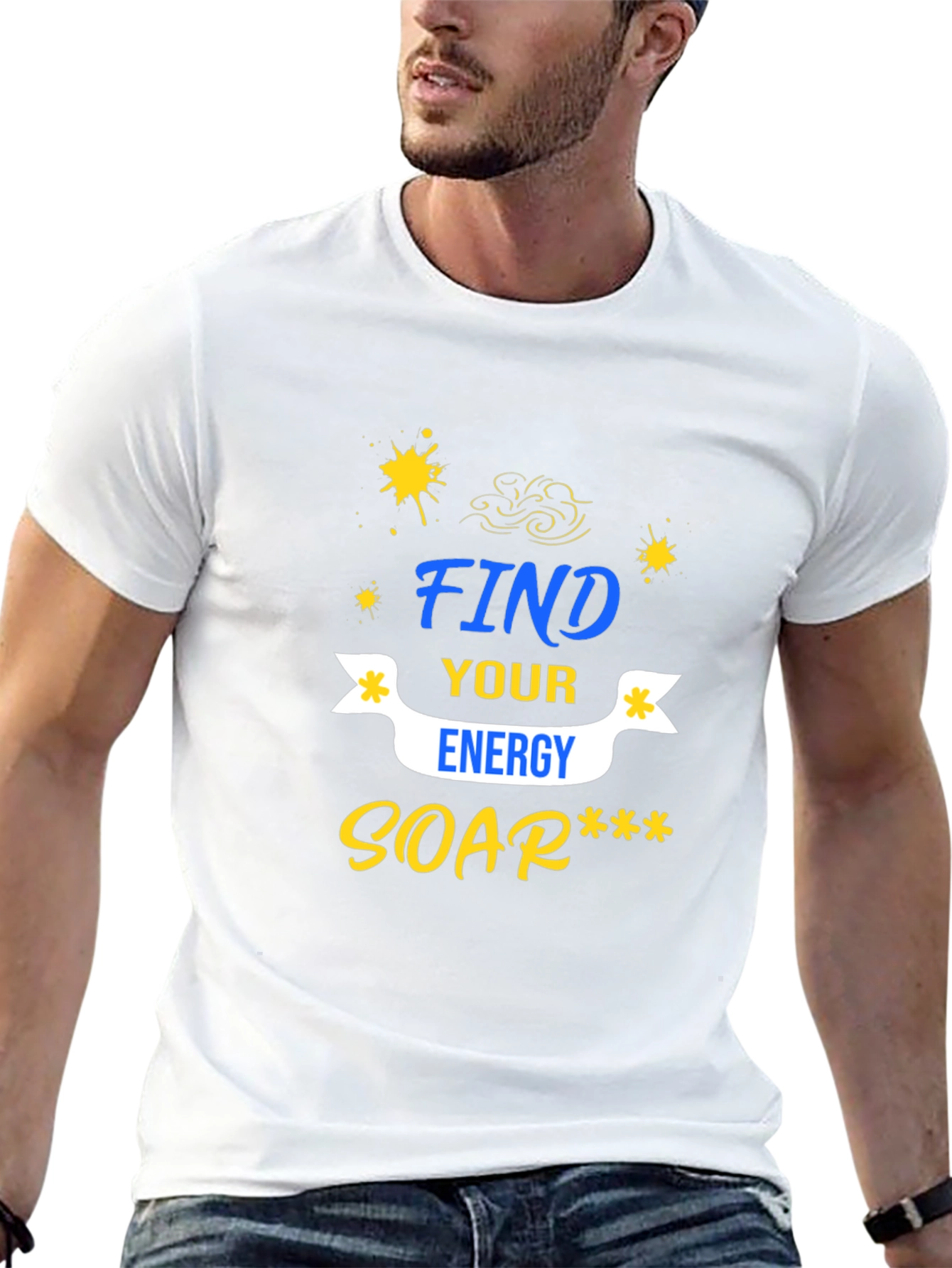 Find Your Energy Graphic Tee - Black Casual T-Shirt