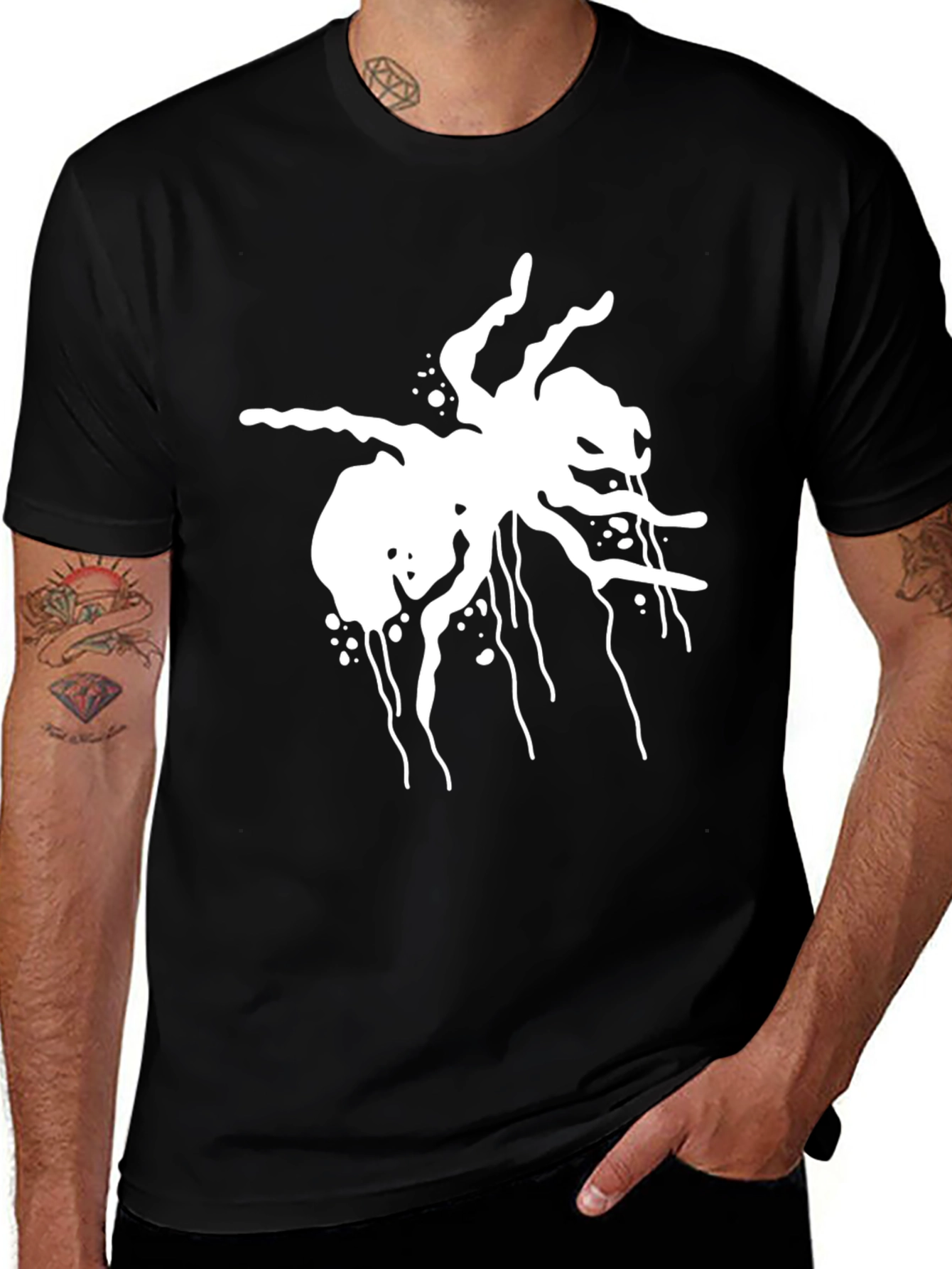 Creepy Spider Graphic Black T-Shirt