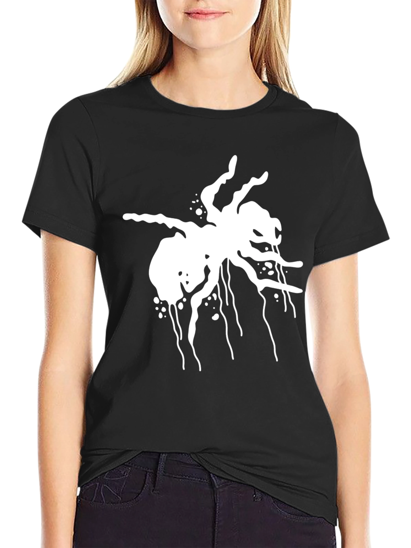 Creepy Spider Graphic Black T-Shirt