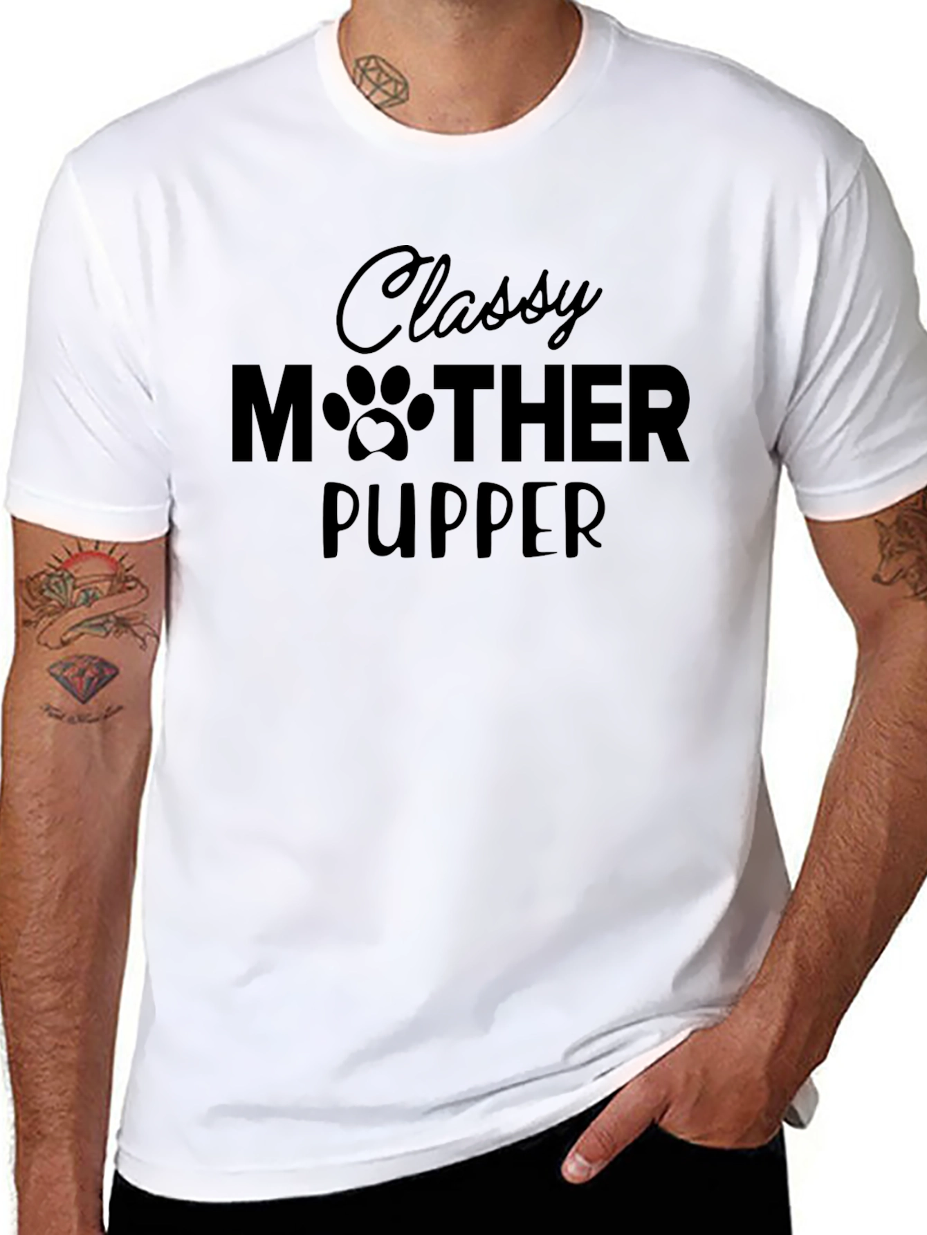 Classy Mother Pupper Black Graphic Tee