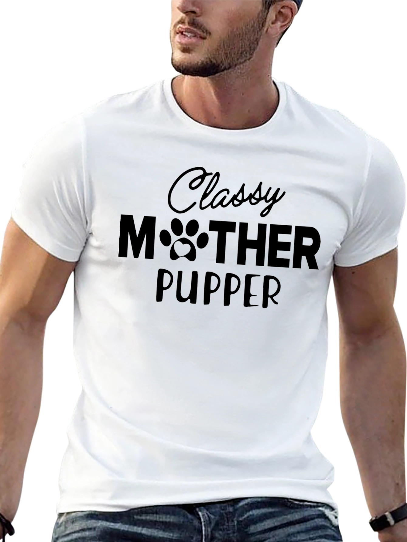 Classy Mother Pupper Black Graphic Tee