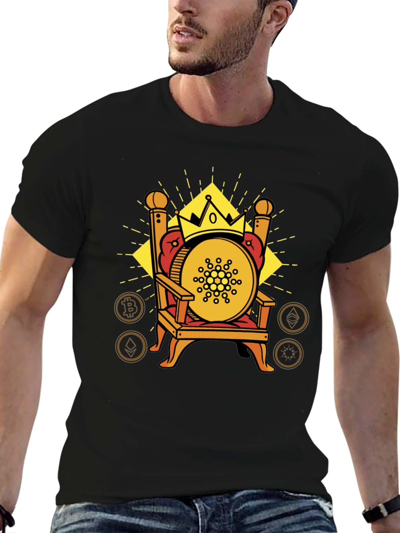 Crypto King T-Shirt - Bitcoin Ethereum Cardano