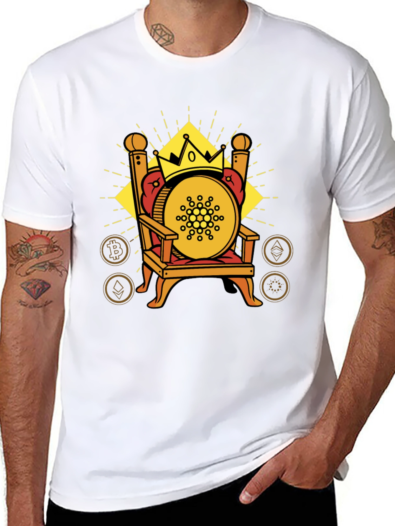 Crypto King T-Shirt - Bitcoin Ethereum Cardano